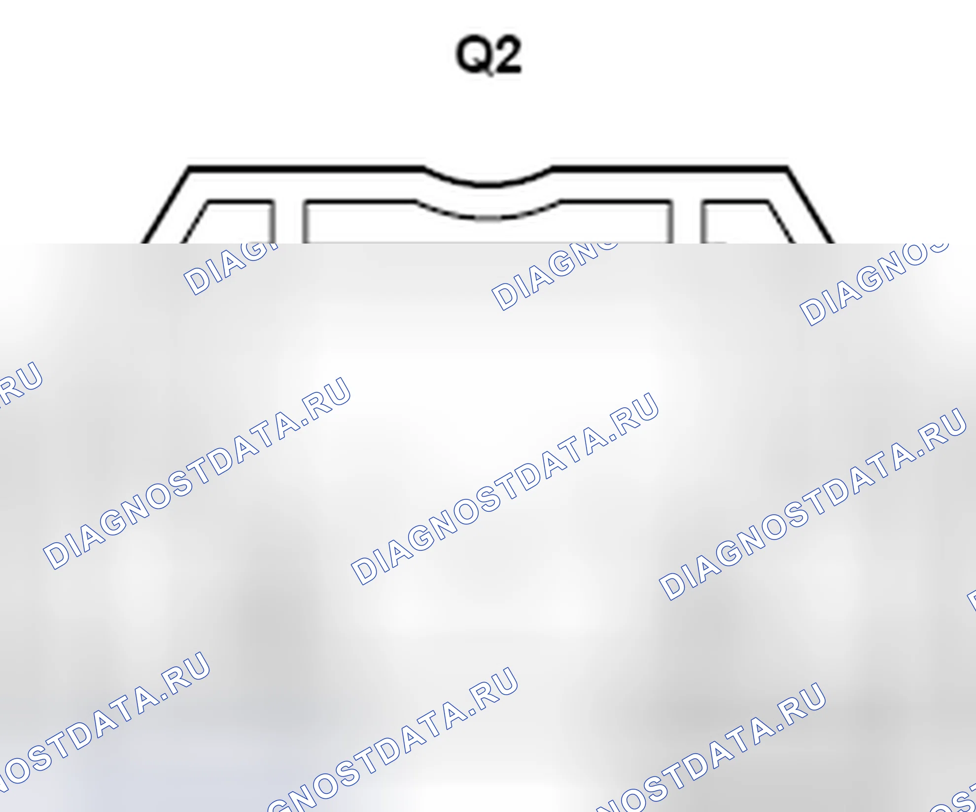 Рис. 1313: Вид с торца разъема Sw (Rh) Vanity лампа (Q2). Toyota Camry XV40