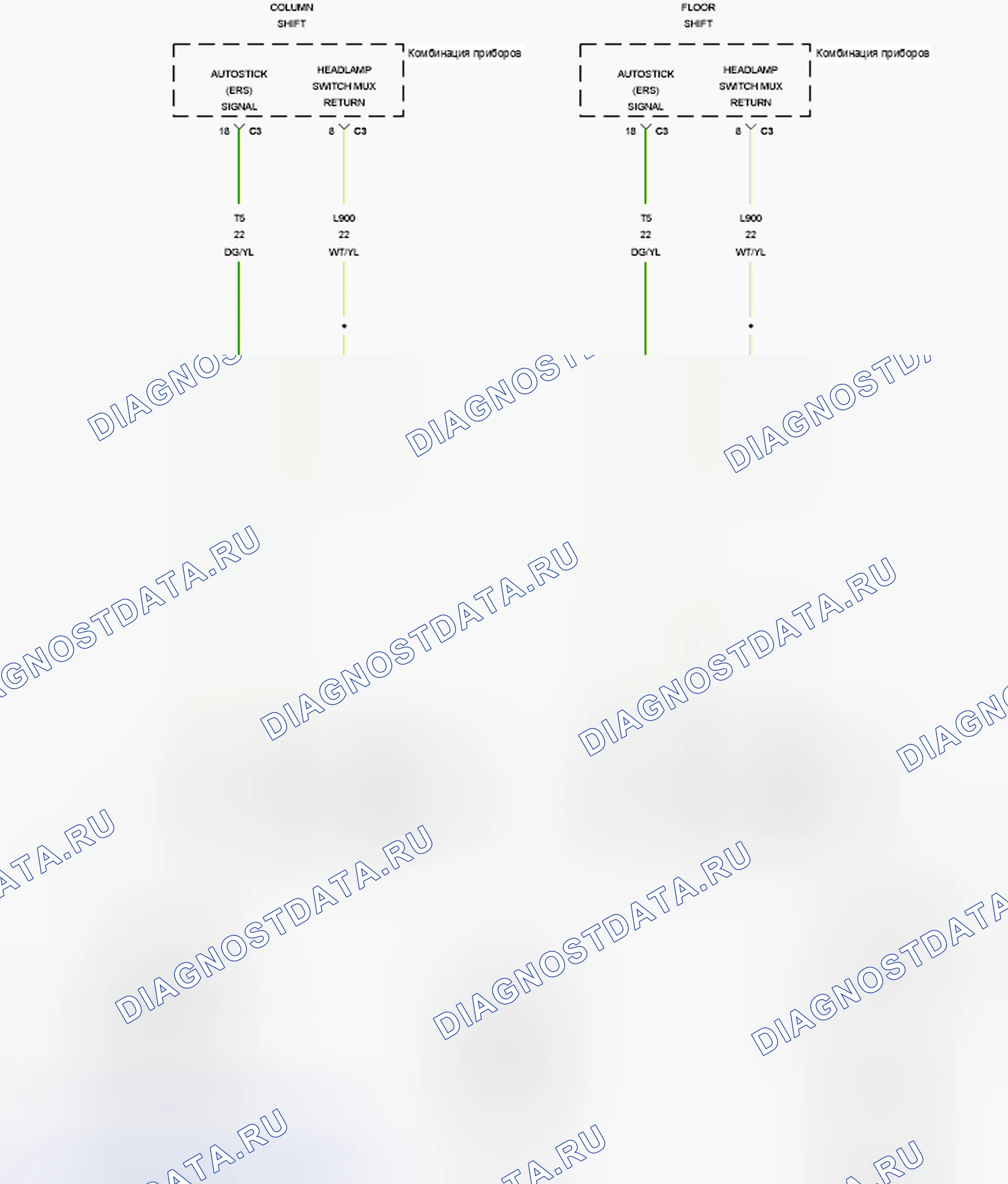 Рис. 390: P0952-AUTOSTICK ® вход низкий уровень в цепи - DS / Dj / G2. RAM Cab & Chassis 3500 HD I