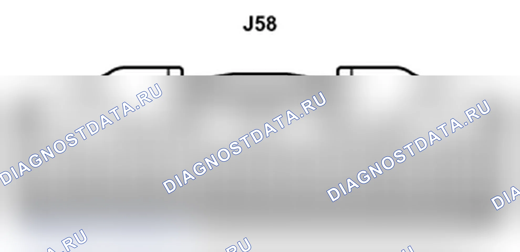 Рис. 308: Вид с торца разъема усилителя переменного тока в сборе (J58). Lexus IS F I