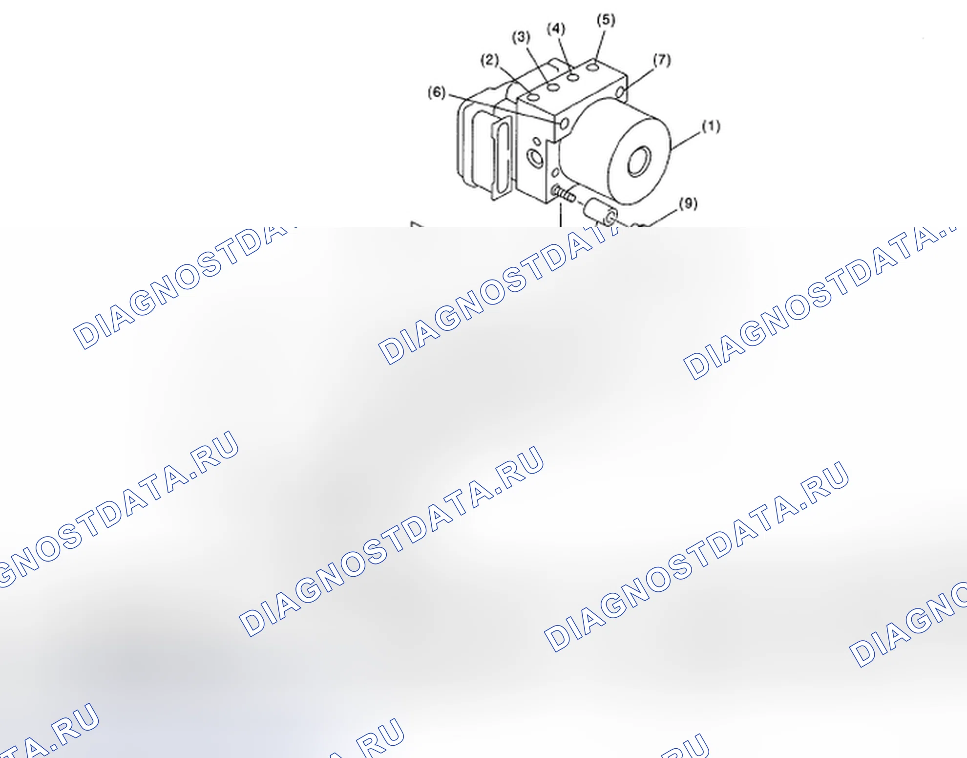 Рис. 55: МОДУЛЬ УПРАВЛЕНИЯ АБС И ГИДРАВЛИЧЕСКИЙ БЛОК УПРАВЛЕНИЯ (ABSCM и H/U). Subaru Impreza WRX STI GD рестайлинг 2