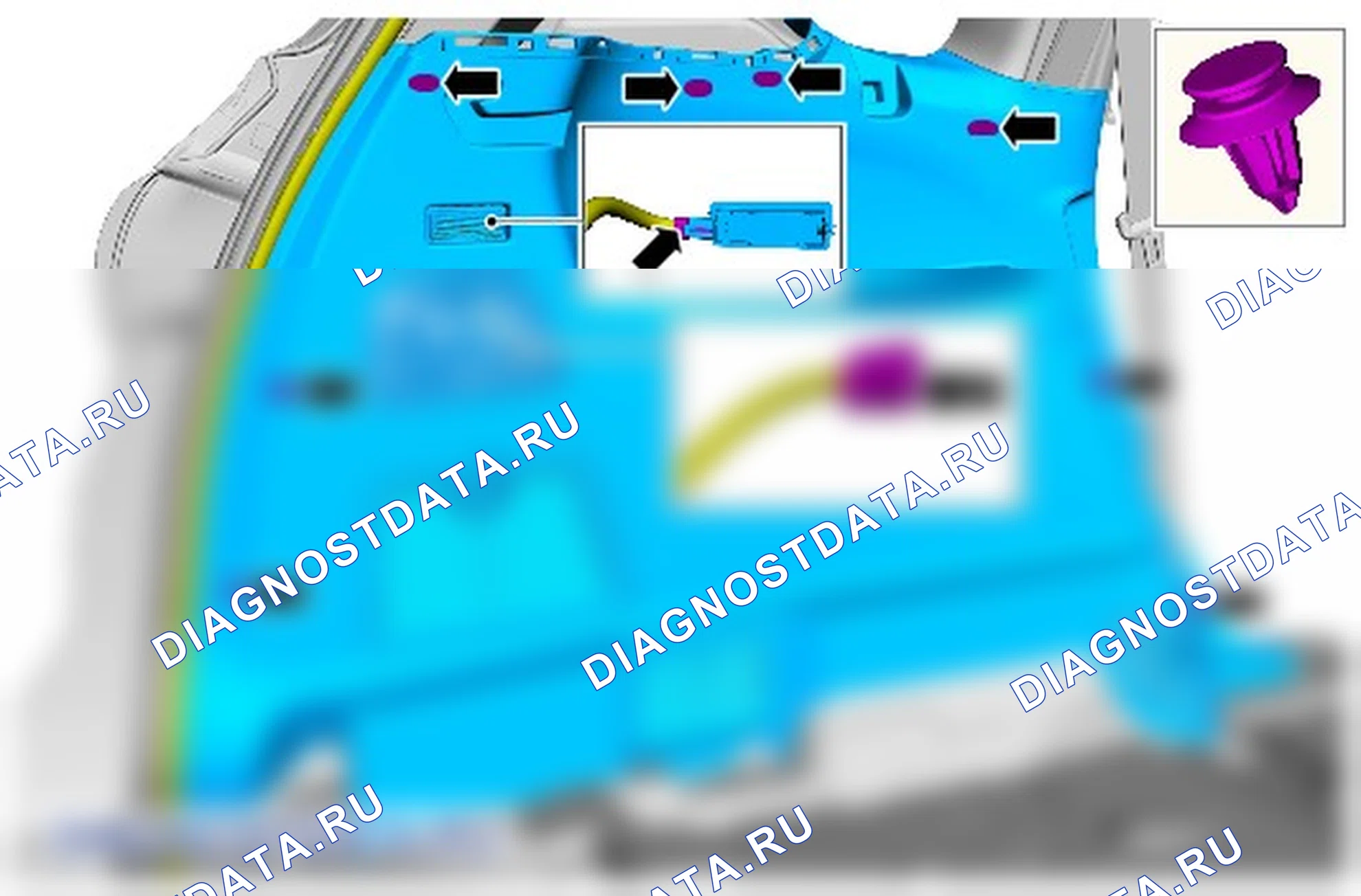 Как снять и установить левую панель отделки грузового отсека. Ford Galaxy III