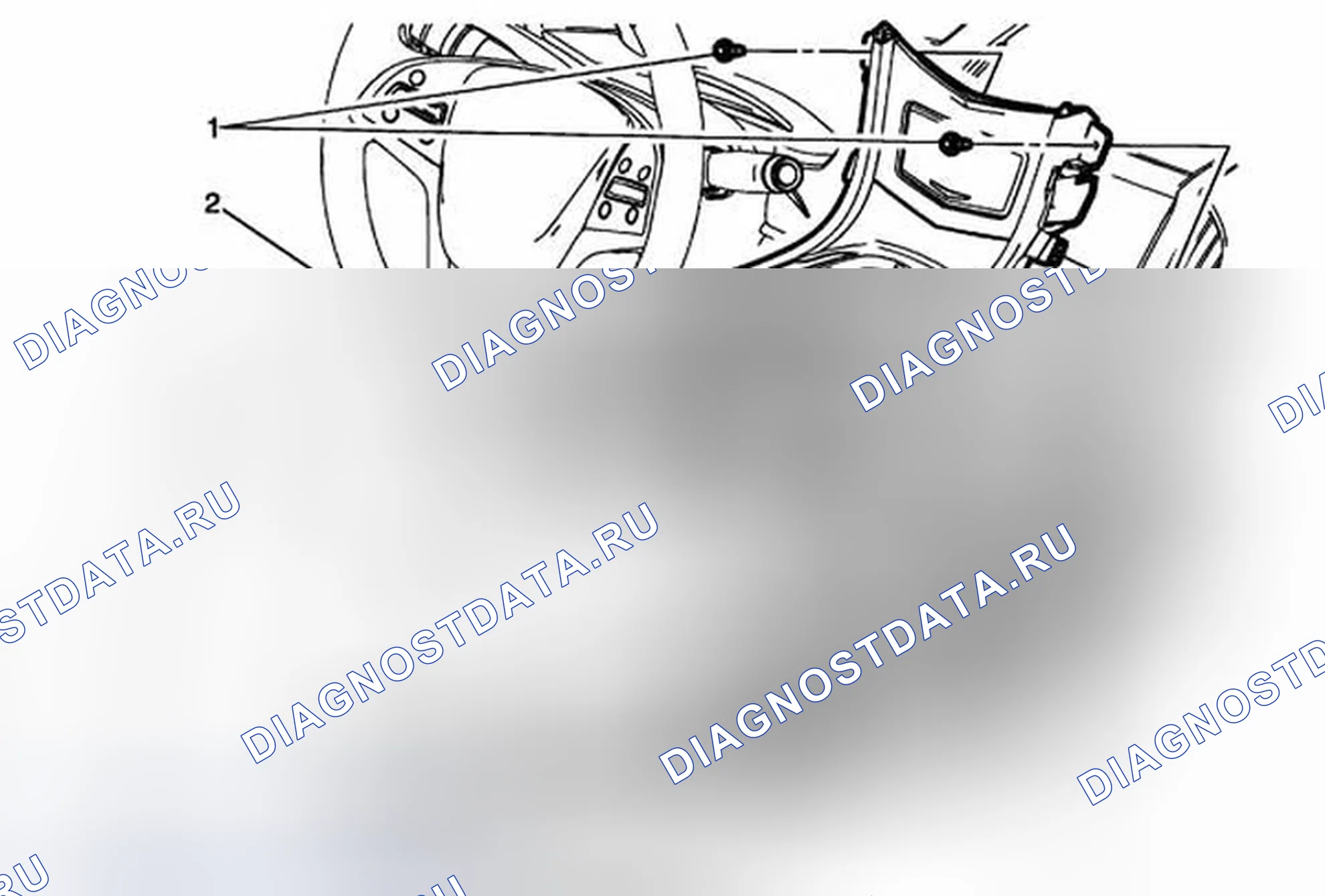 Рис. 127: Замена обрезной пластины передней напольной консоли. Cadillac ATS I