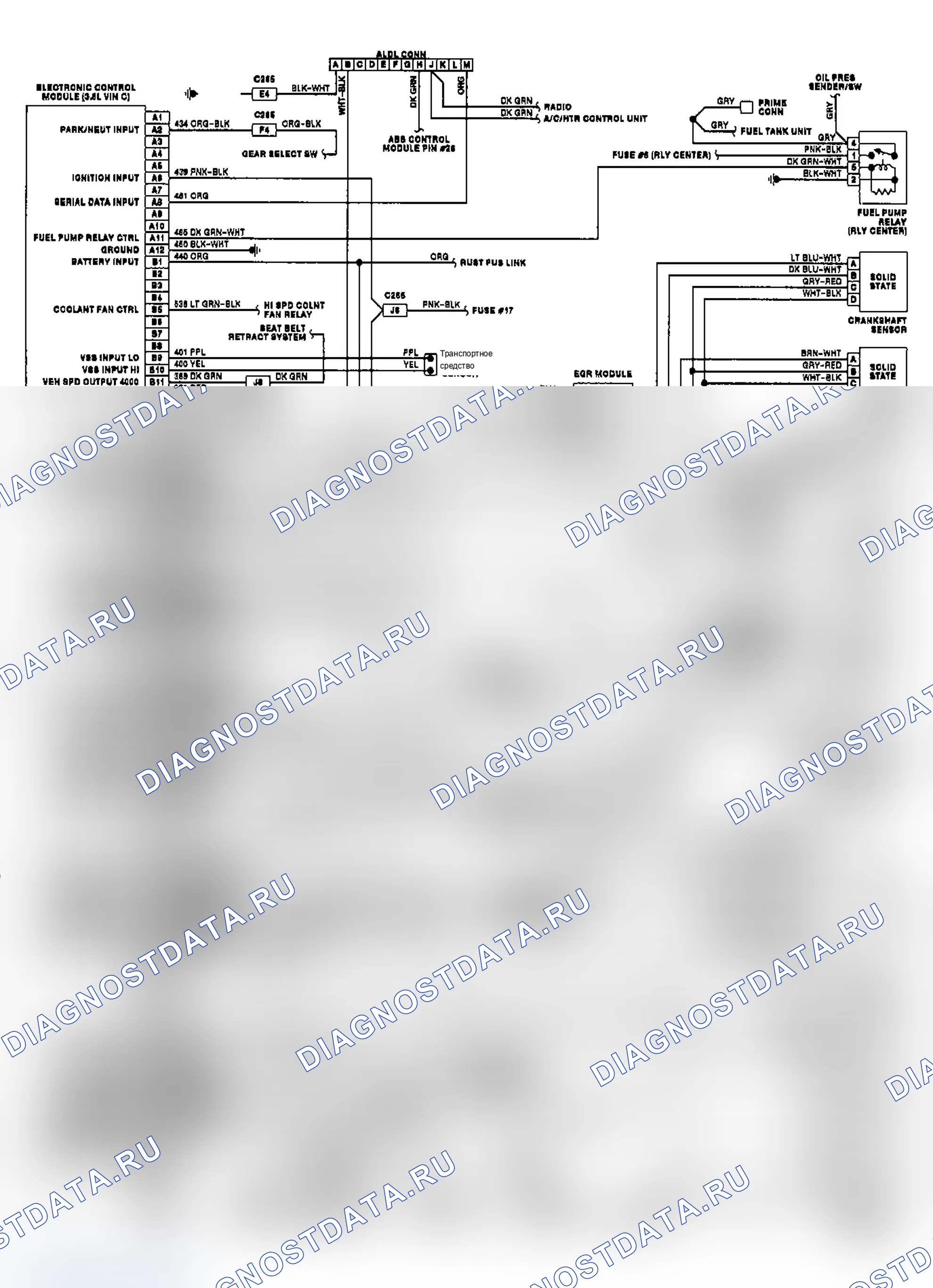 Рис. 35: Electra, LeSabre и Park Avenue PFI 3.8L (VIN C). Buick Electra Park Avenue 