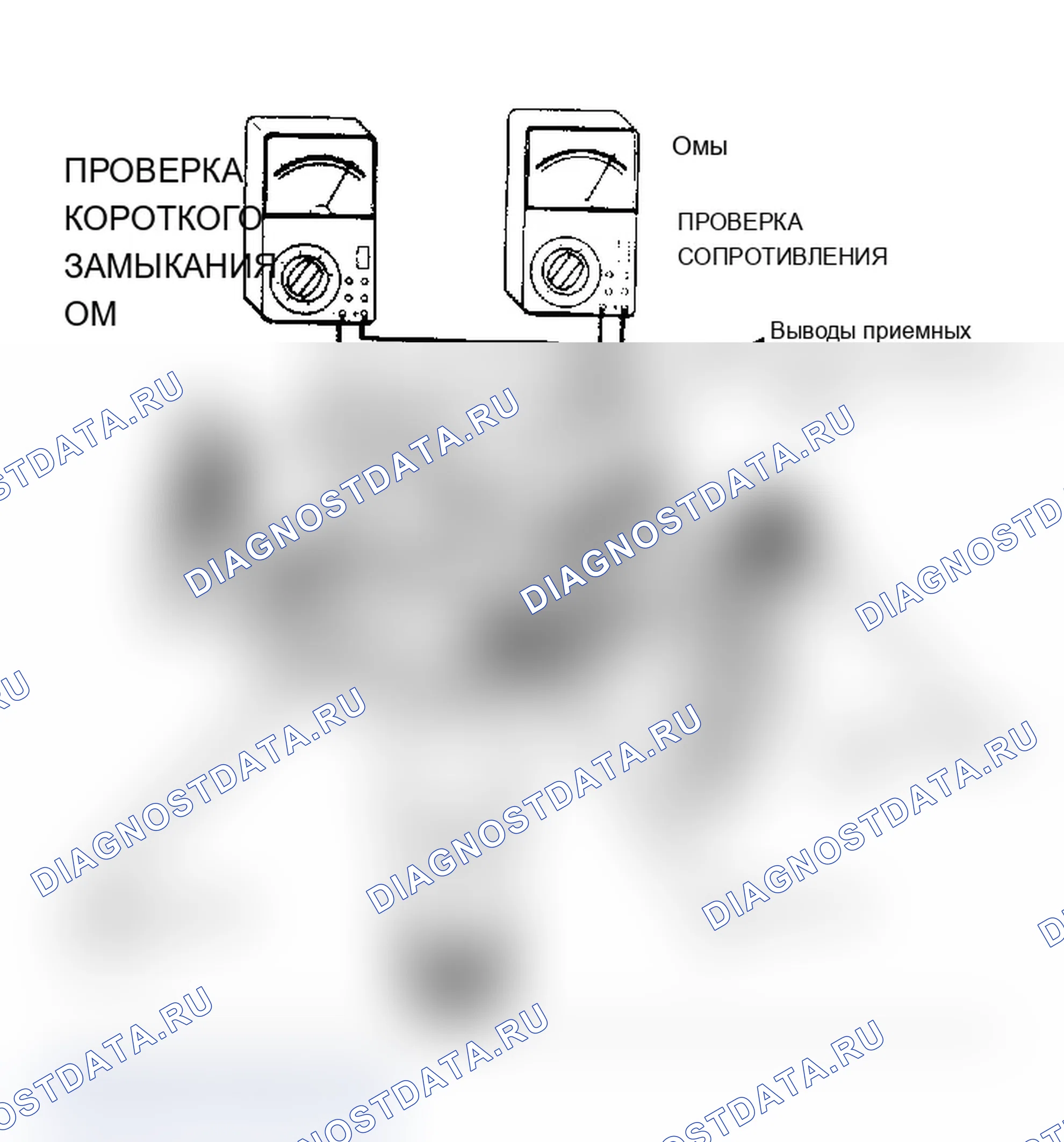 Рис. 13: ПРОВЕРКА КОРОТКОГО ЗАМЫКАНИЯ И СОПРОТИВЛЕНИЯ ПРИЕМНОЙ КАТУШКИ РАСПРЕДЕЛИТЕЛЯ. Chevrolet Chevette I