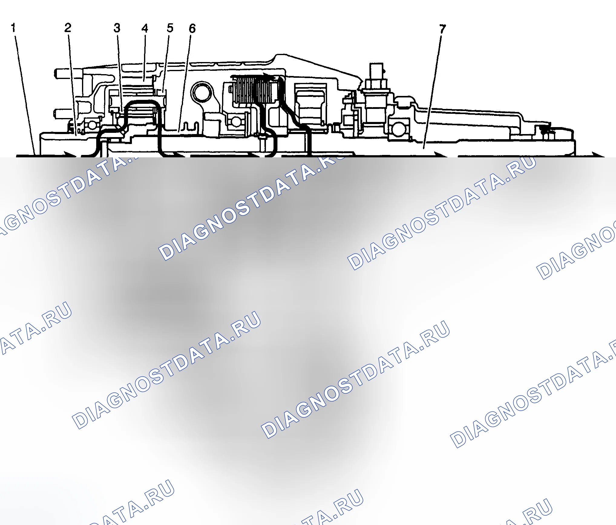 Рис. 543: Поток мощности 4LO. Chevrolet Silverado 1500 HD 