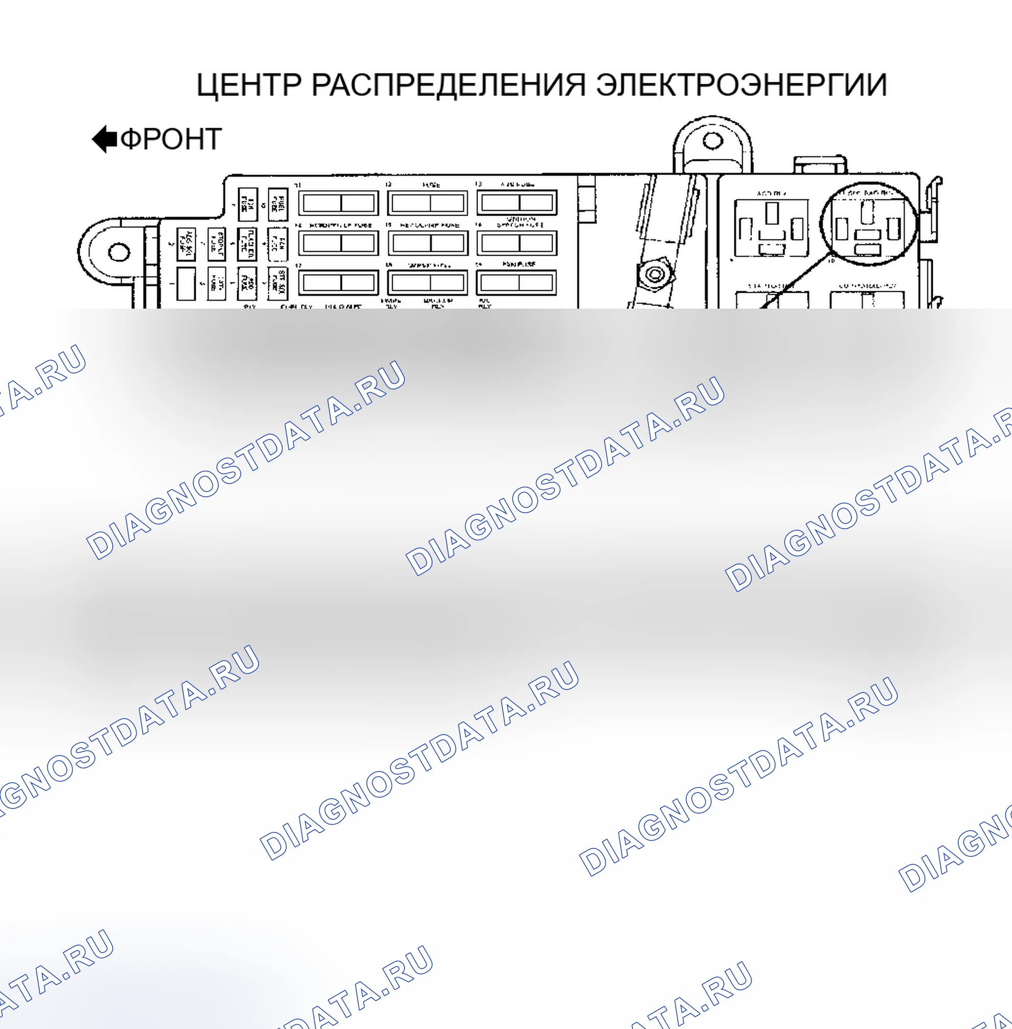 Рис. 45: ТЕСТ Tc-93A - ЦЕПЬ РЕЛЕ УПРАВЛЕНИЯ ВЫСОКОСКОРОСТНЫМ ВЕНТИЛЯТОРОМ. Chrysler Cirrus I