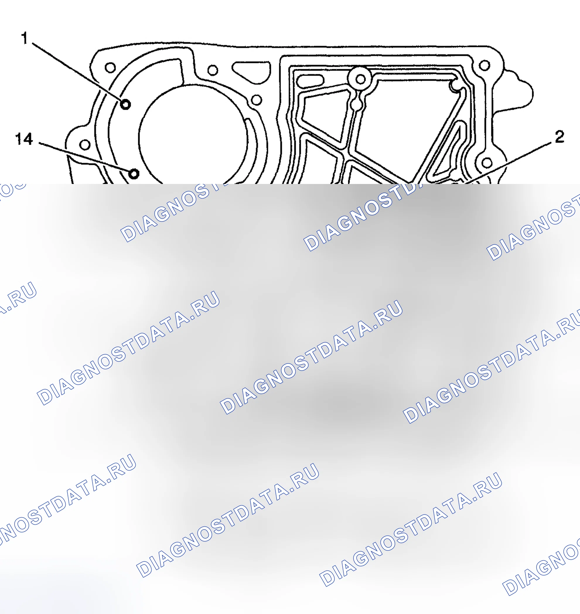 Рис. 805: Передняя крышка двигателя. Chevrolet TrailBlazer I