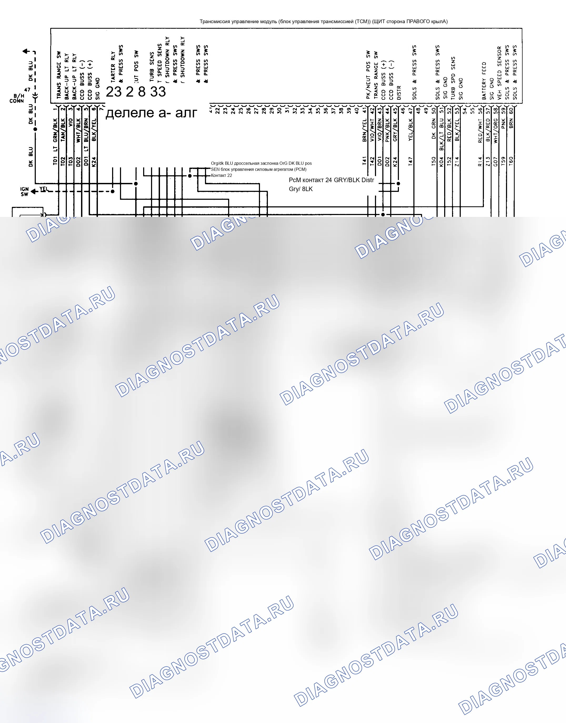 Рис. 53: Схема (1993-94 Acclaim, LeBaron Sedan и Spirit). Dodge Dynasty I