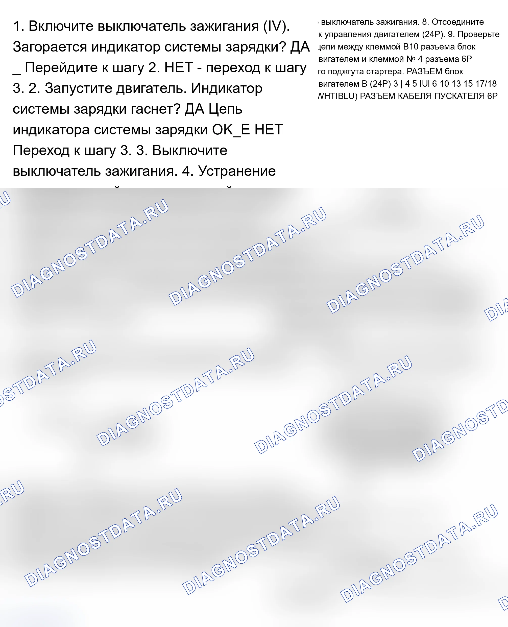 Рис. 4: Испытание индикатора системы зарядки (K20A2 двигатель). Acura RSX I