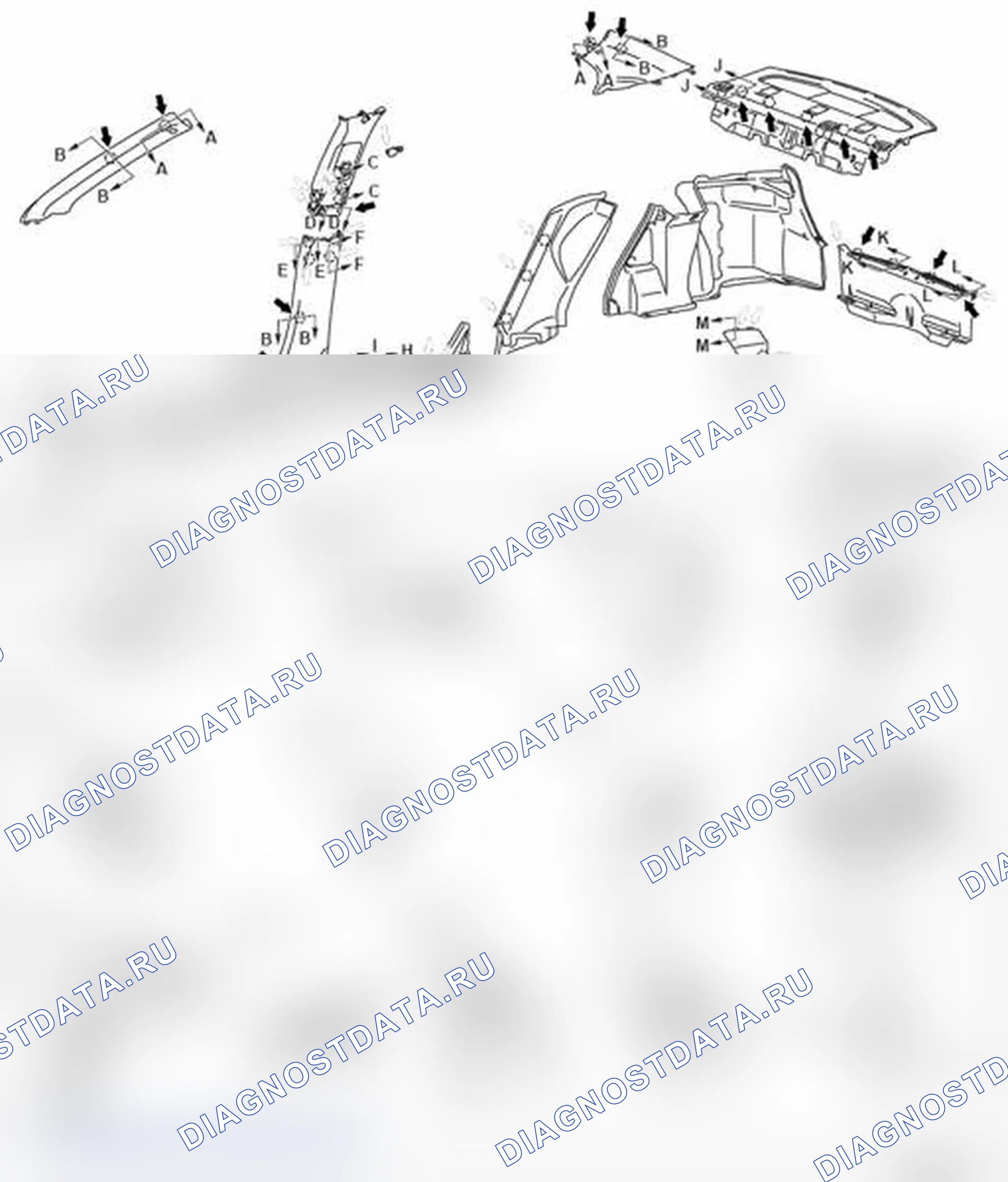 Рис. 110: ПОЛОЖЕНИЯ ЗАЖИМОВ И ЗАХВАТОВ. Mitsubishi Lancer Ralliart X рестайлинг
