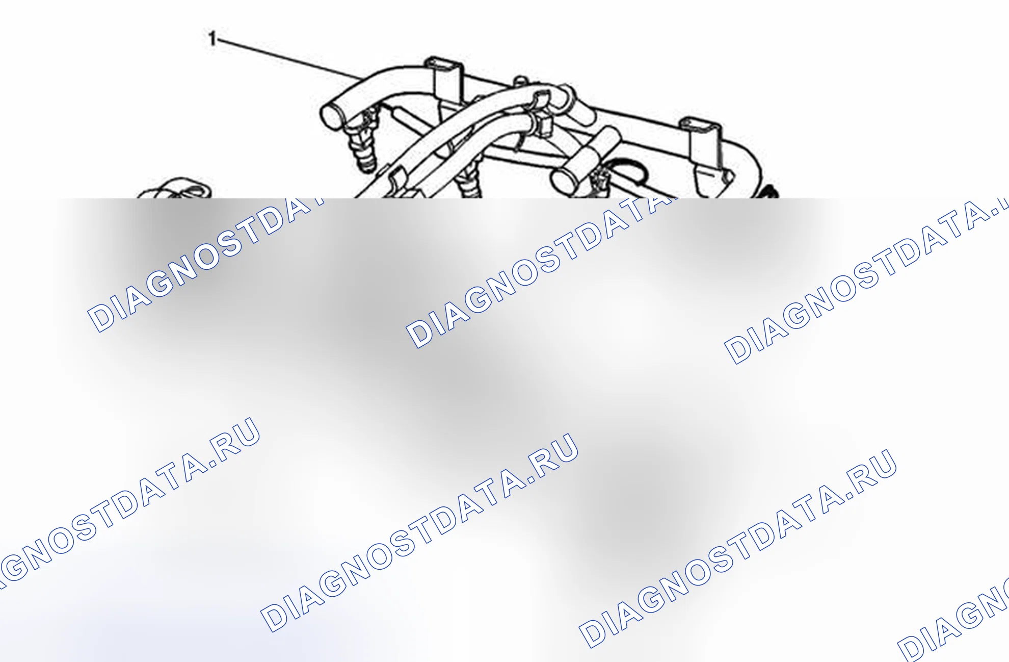 Рис. 116: Верхняя часть компонентов двигателя - топливная рейка (8.1L). GMC C3500 HD GMT400 final