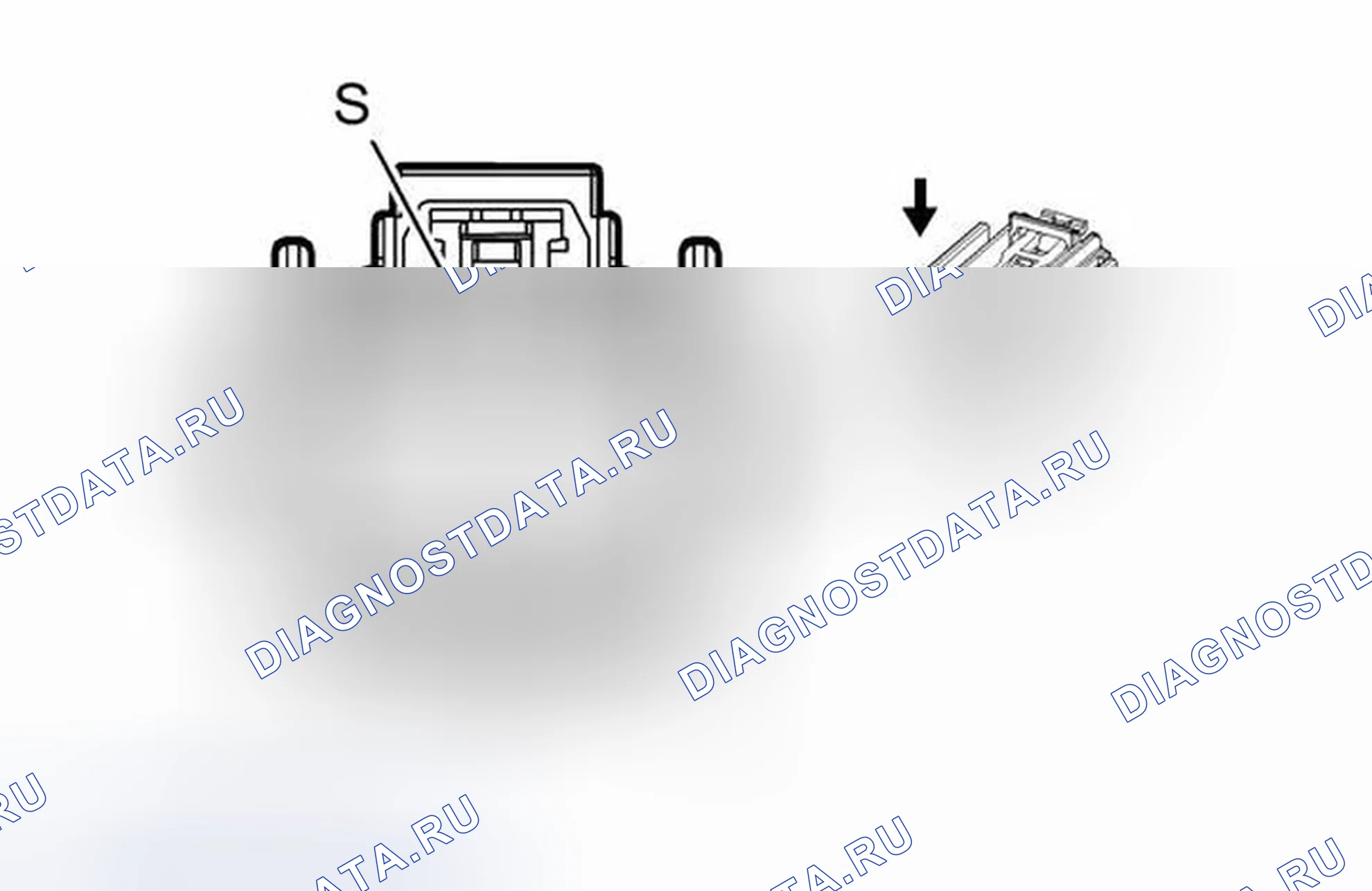 Рис. 186: Напольный консольный жгут X201 USB к жгуту панели приборов USB (USR). Chevrolet Equinox II