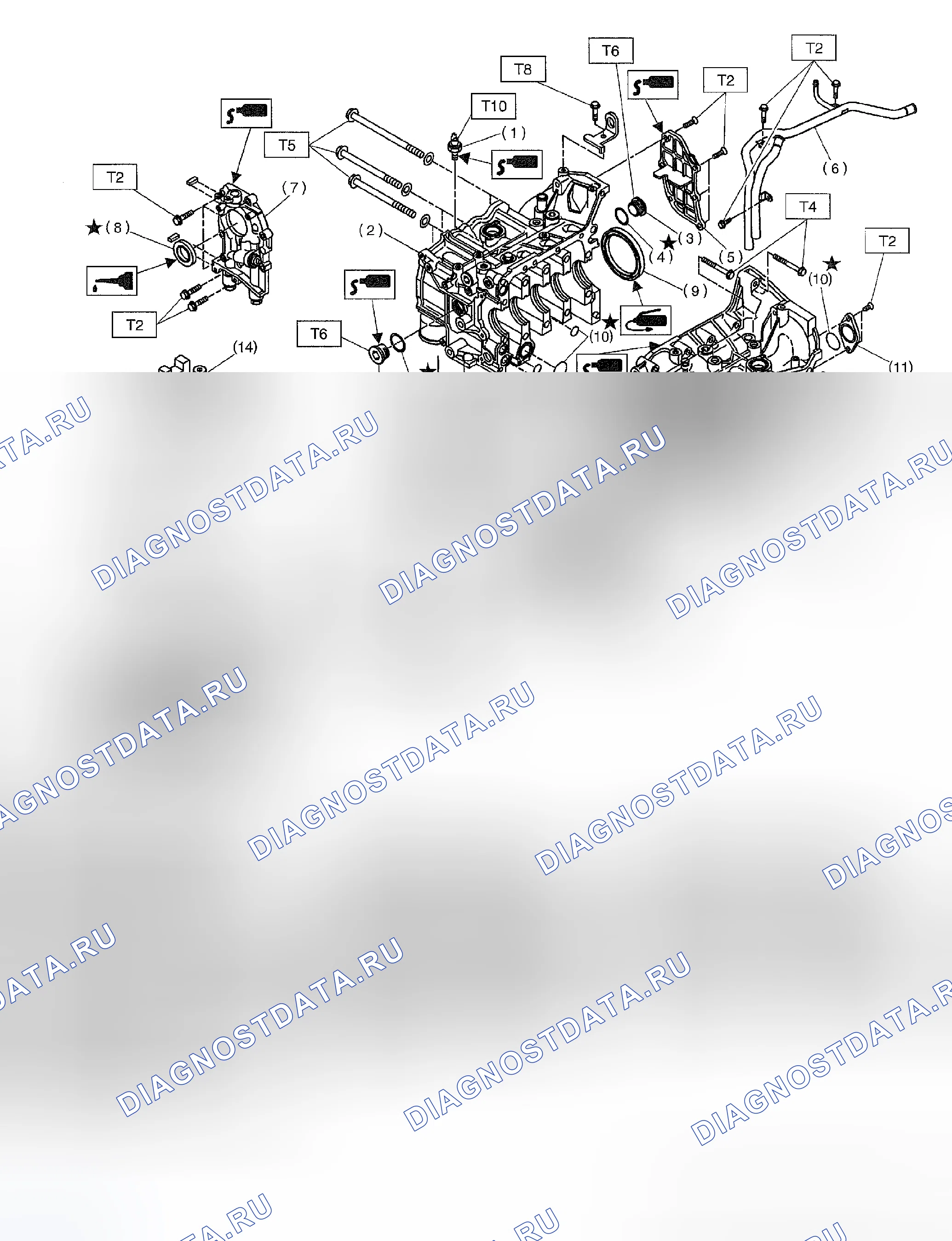Рис. 487: БЛОК ЦИЛИНДРОВ. Subaru Impreza WRX GD/GG рестайлинг