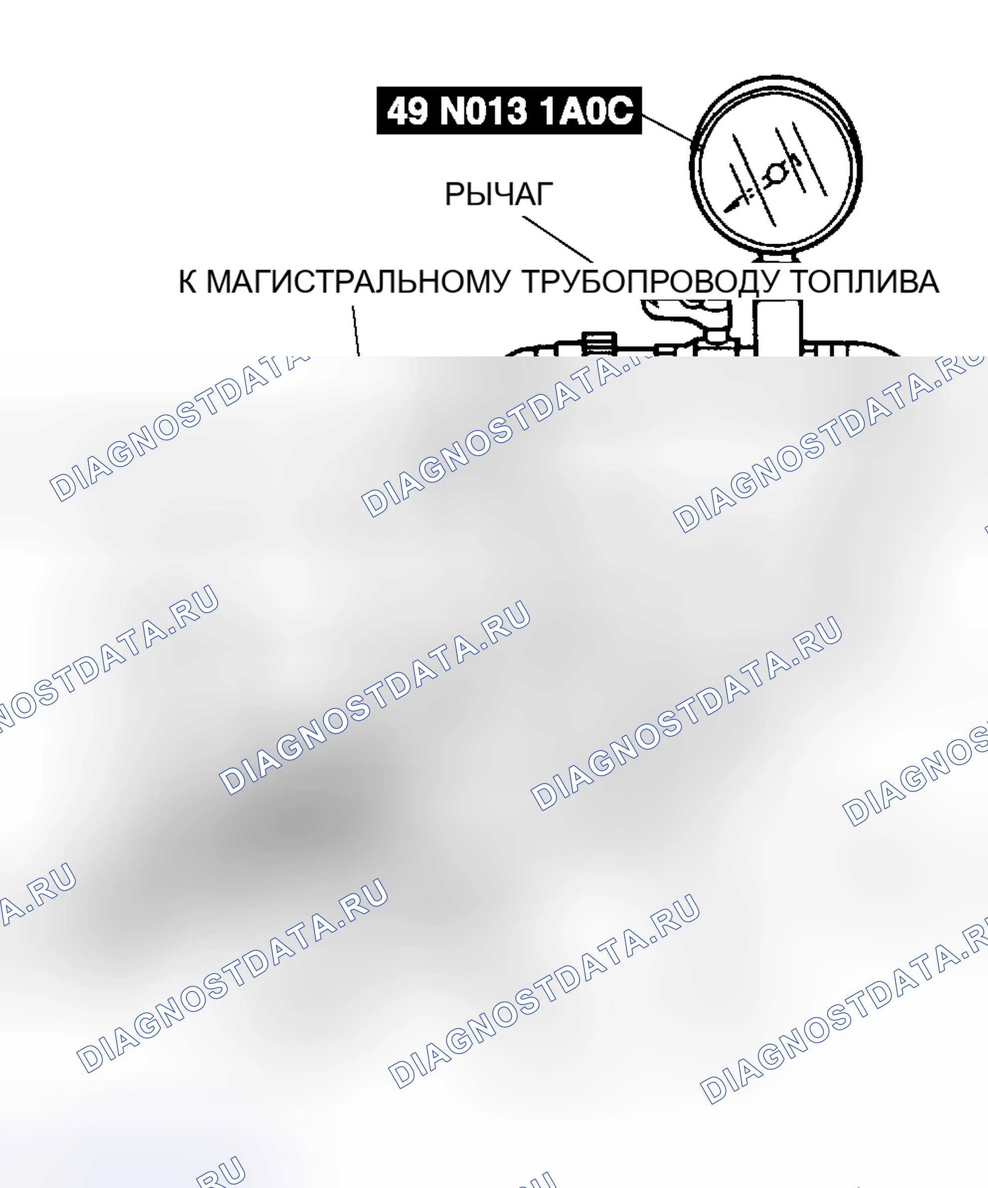 Рис. 1: Проверка давления в топливопроводе (Protege и Proteke5). Mazda 6 GG