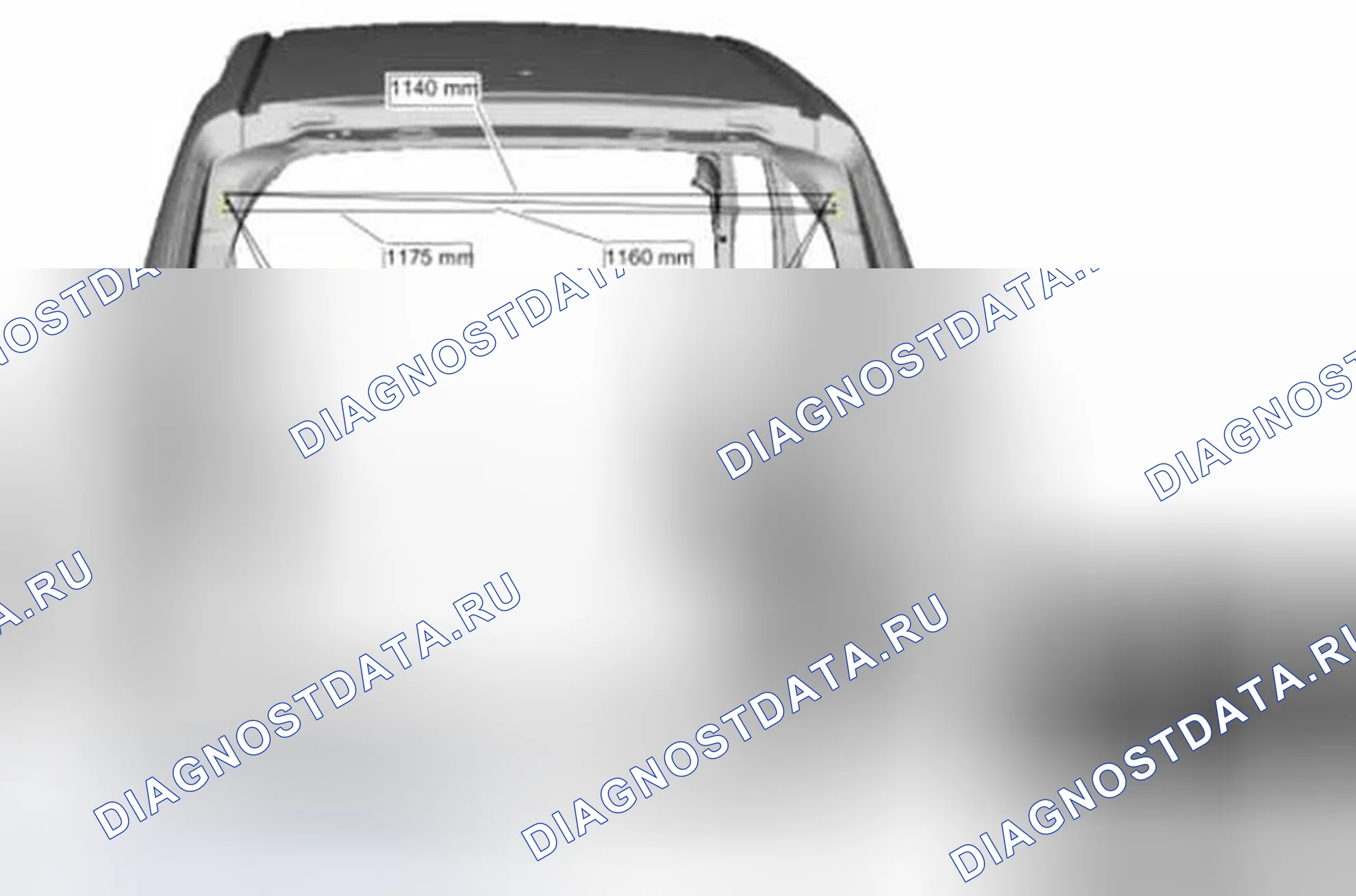 Рис. 58: Размеры отверстия багажного отделения. Ford C-MAX II