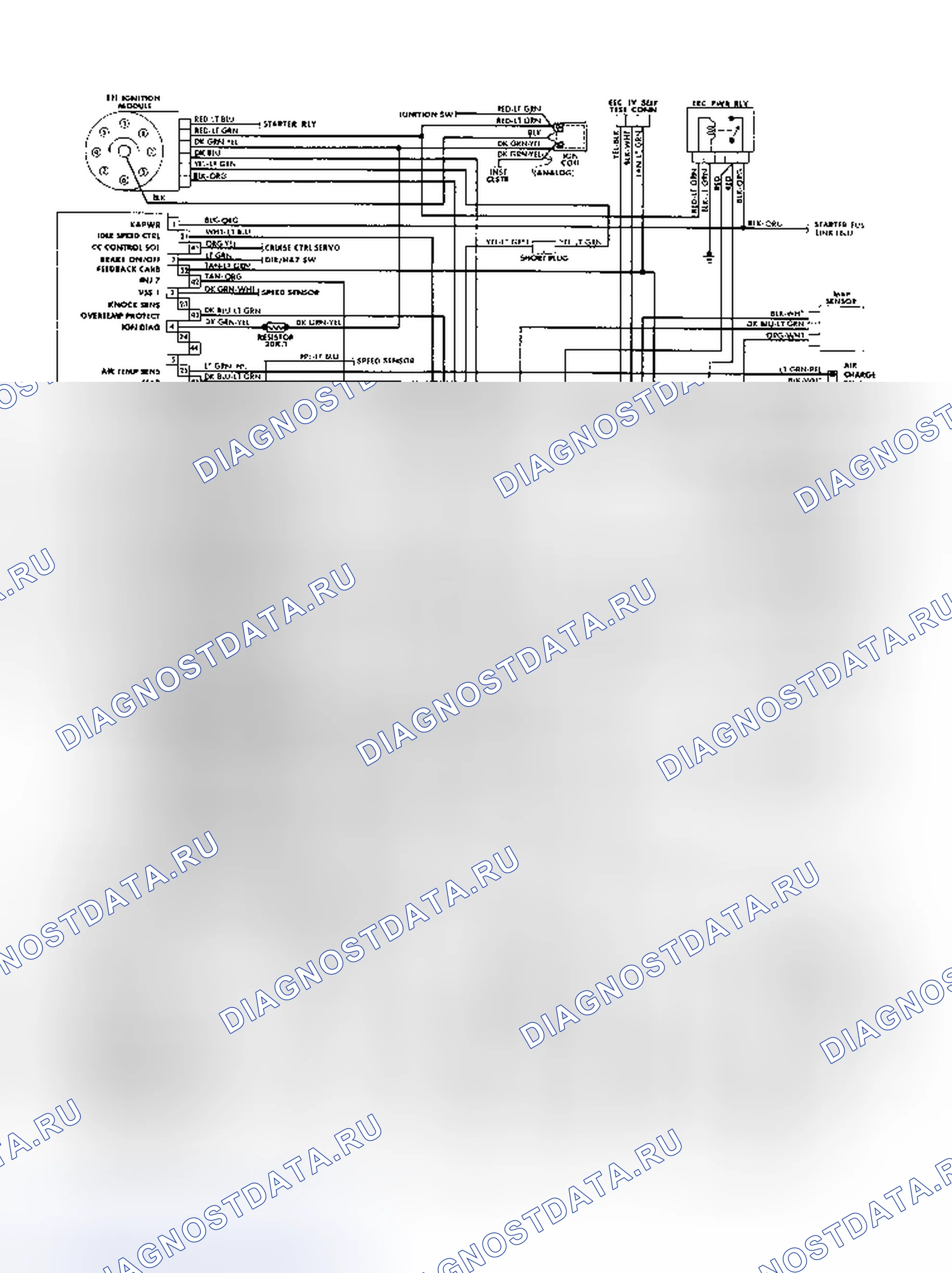 Рис. 93: электросхема 5.0L SEFI EEC-IV (Mark VII). Lincoln Mark VII I