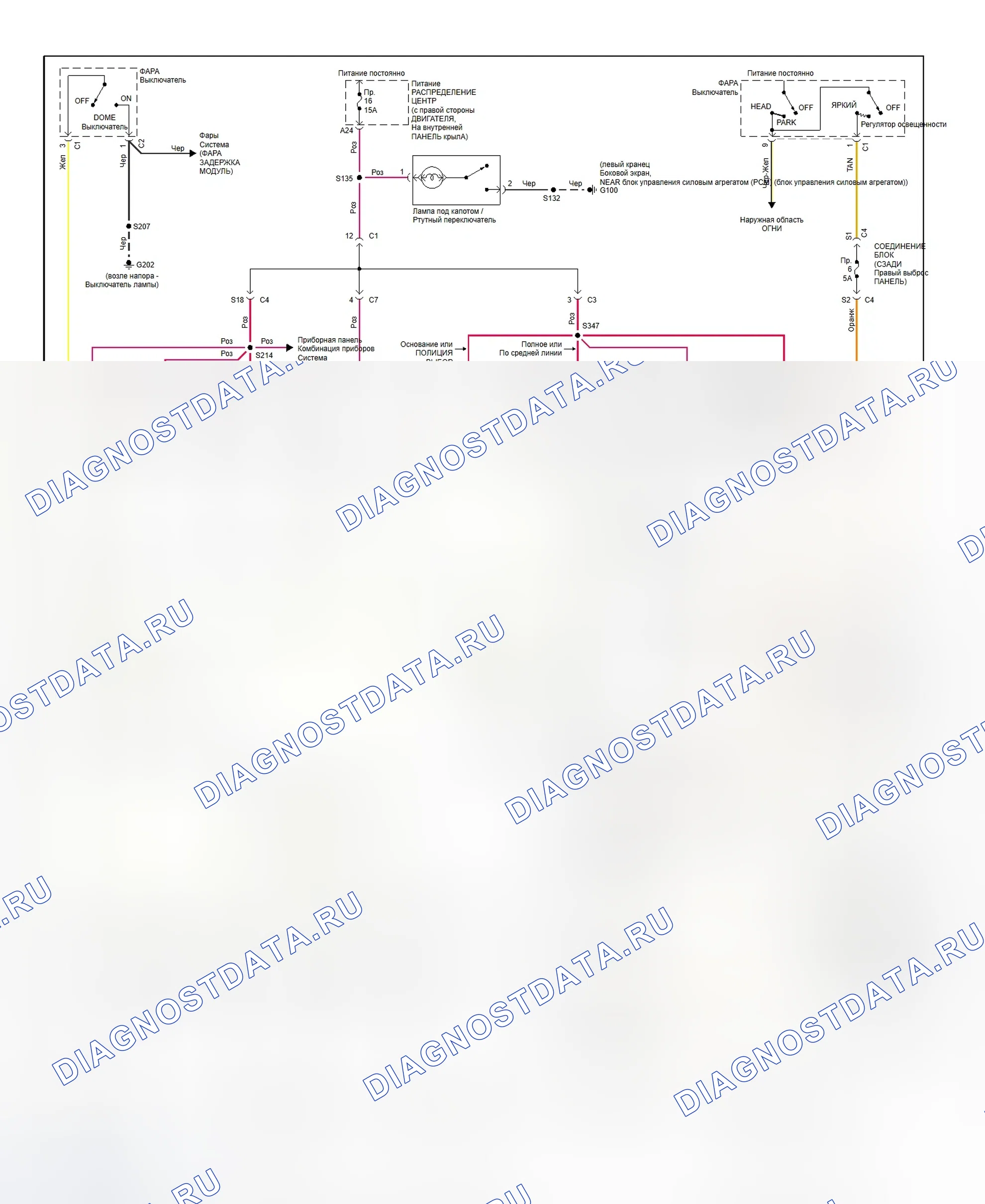 Interior Light Circuit. Jeep Cherokee II рестайлинг