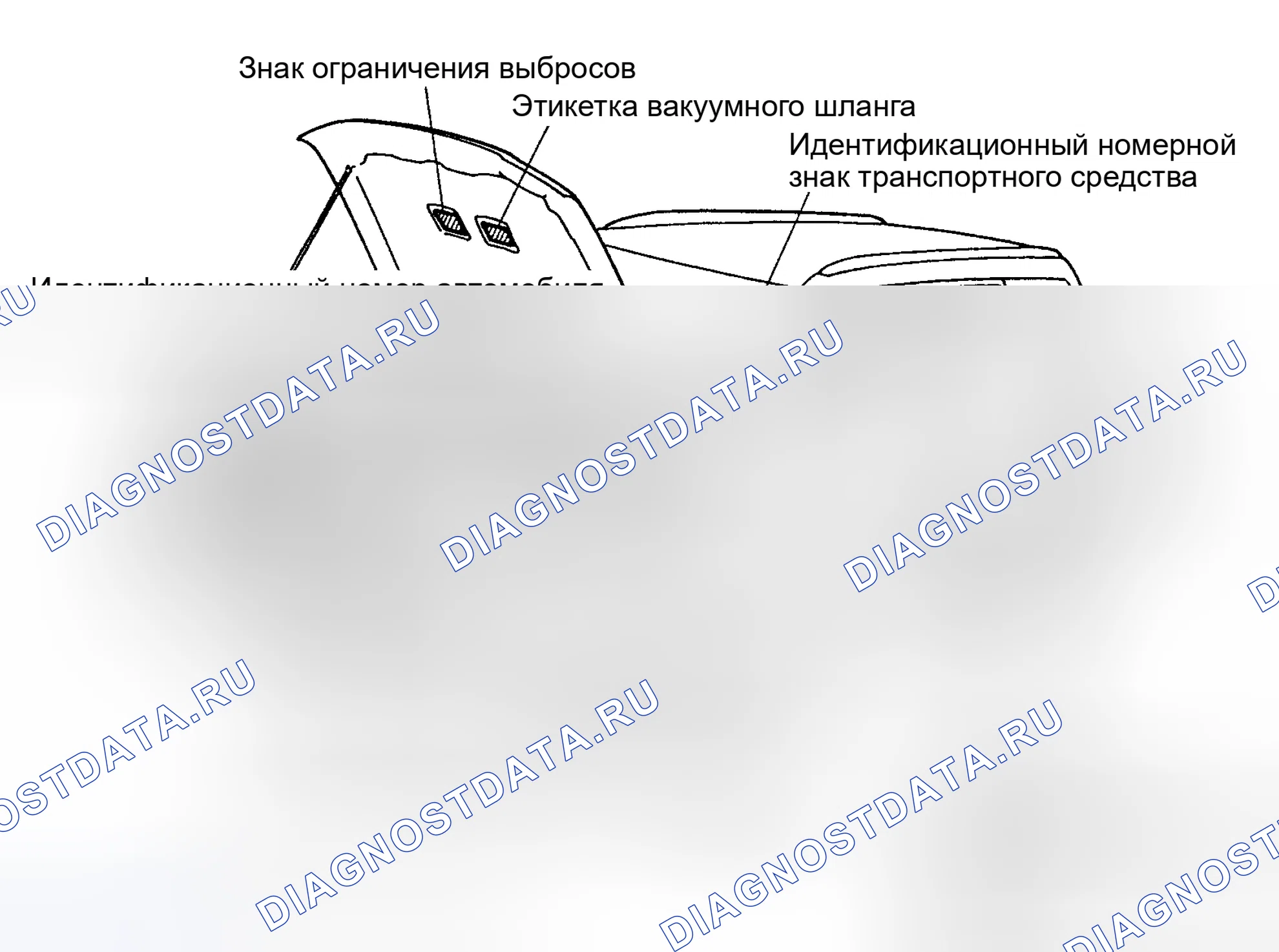 Рис. 5: РАСПОЛОЖЕНИЕ ИНФОРМАЦИОННЫХ МЕТОК. Honda XR-V I