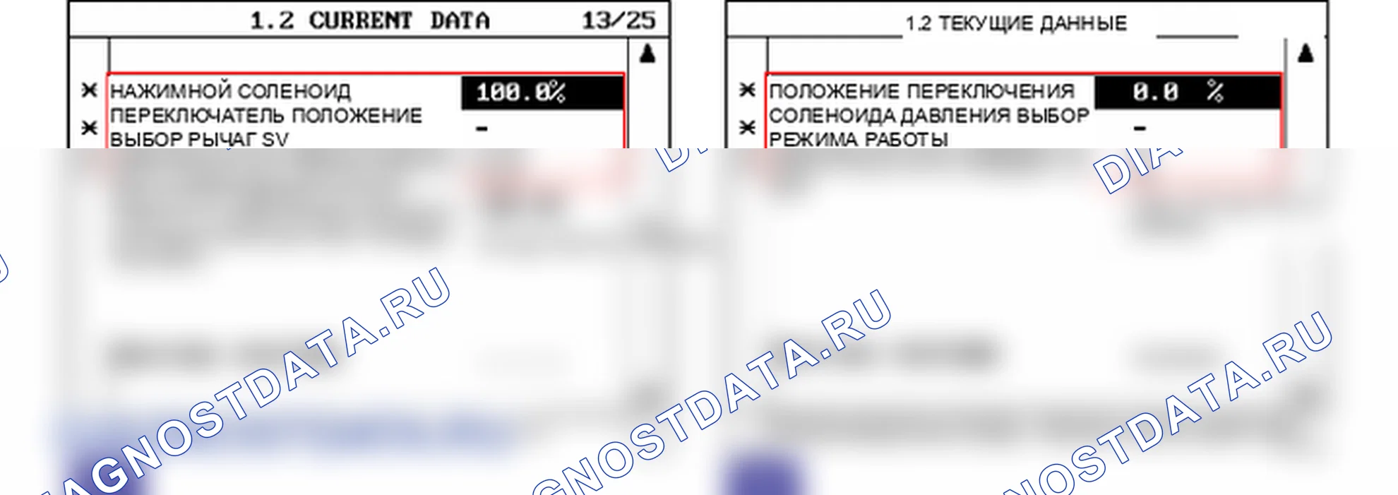 Данные диагностического сканера — P0748. Hyundai Santa Fe CM