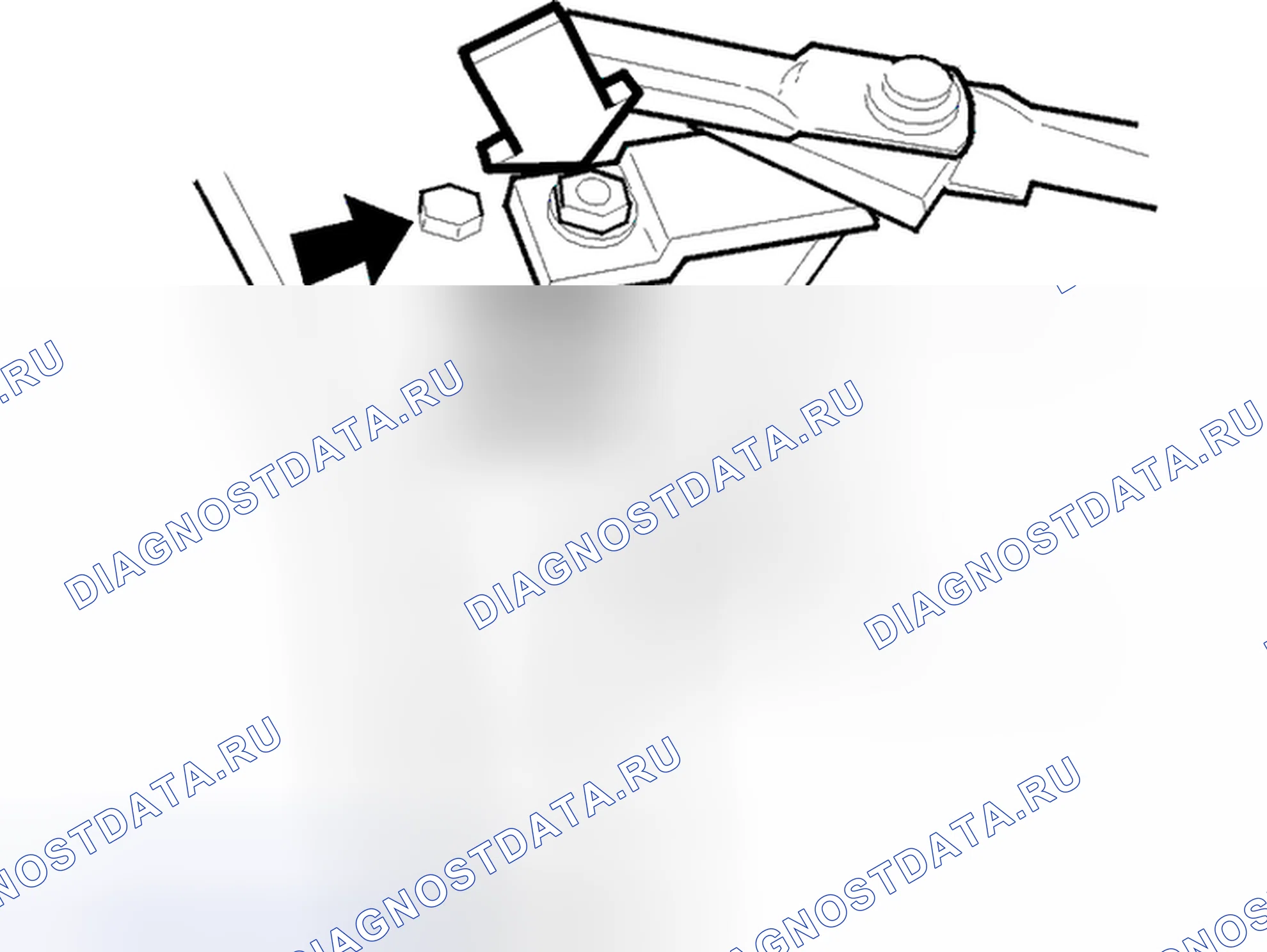Рис. 144: Установка двигателя стеклоочистителя. Volvo C70 I