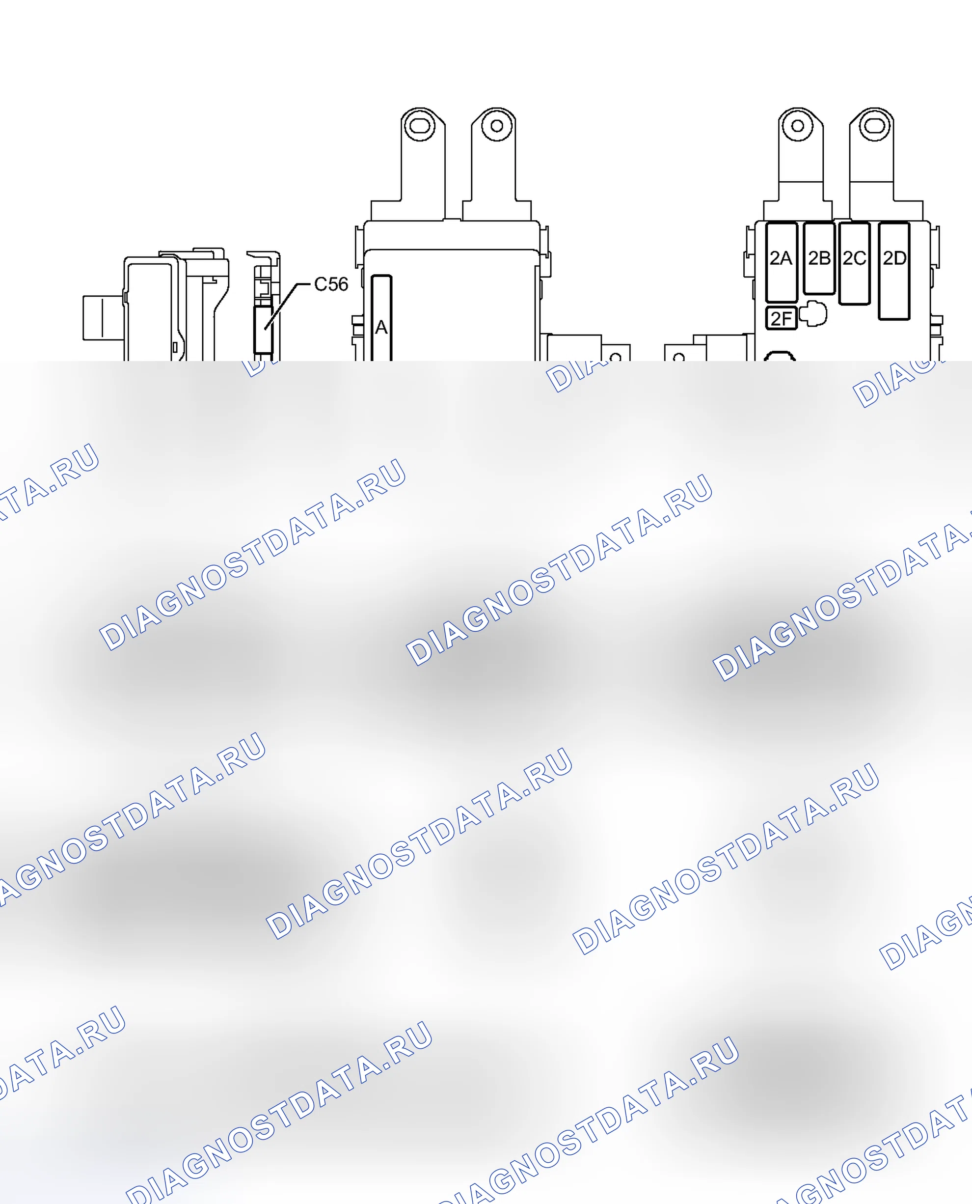 Рис. 180: ТЕРМИНАЛЫ блока управления (ЭБУ) [05 / 2013-01 / 2014]. Scion tC II рестайлинг