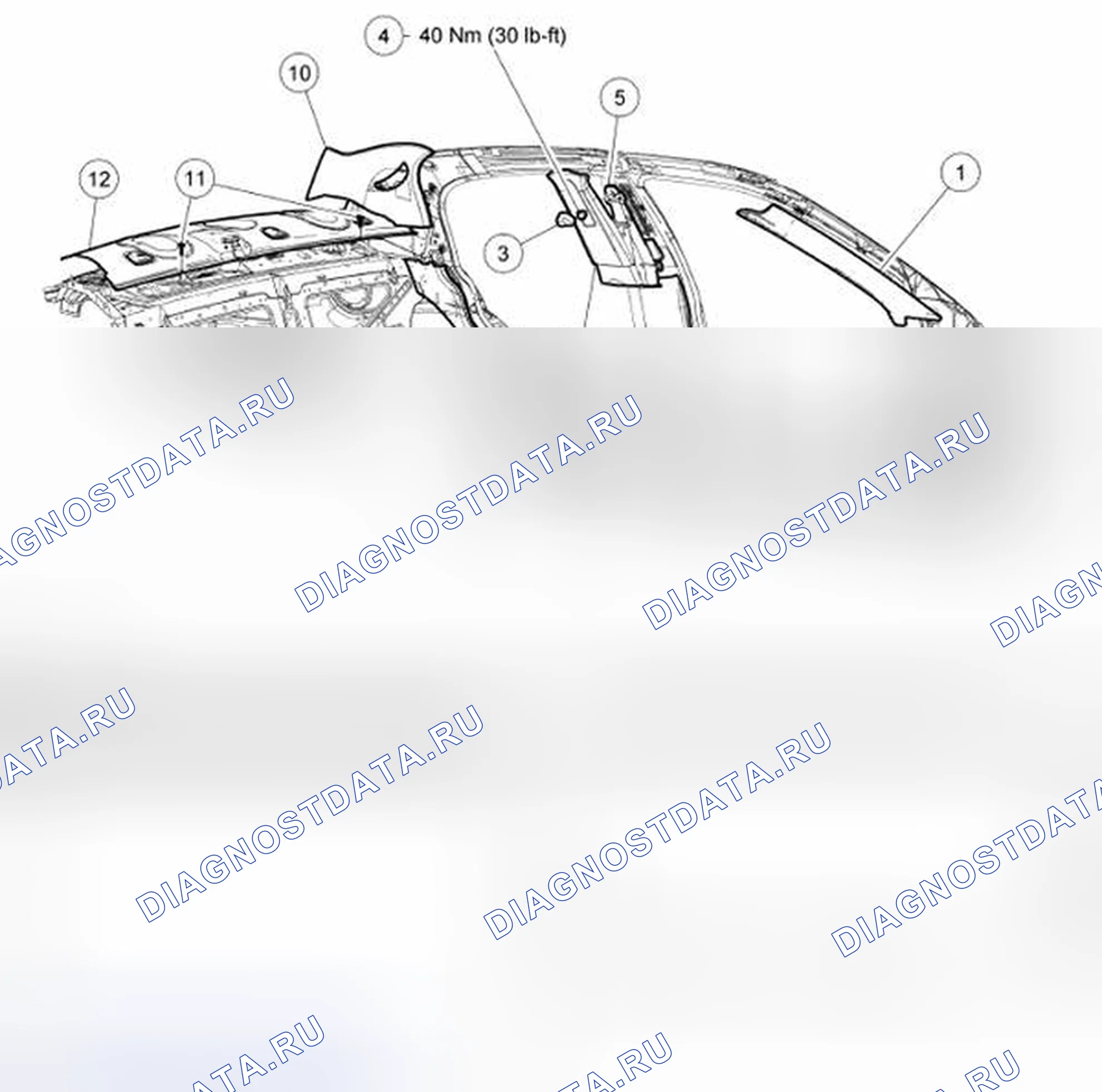 Рис. 1: Внутренняя отделка - покомпонентный вид. Mazda 2 I рестайлинг