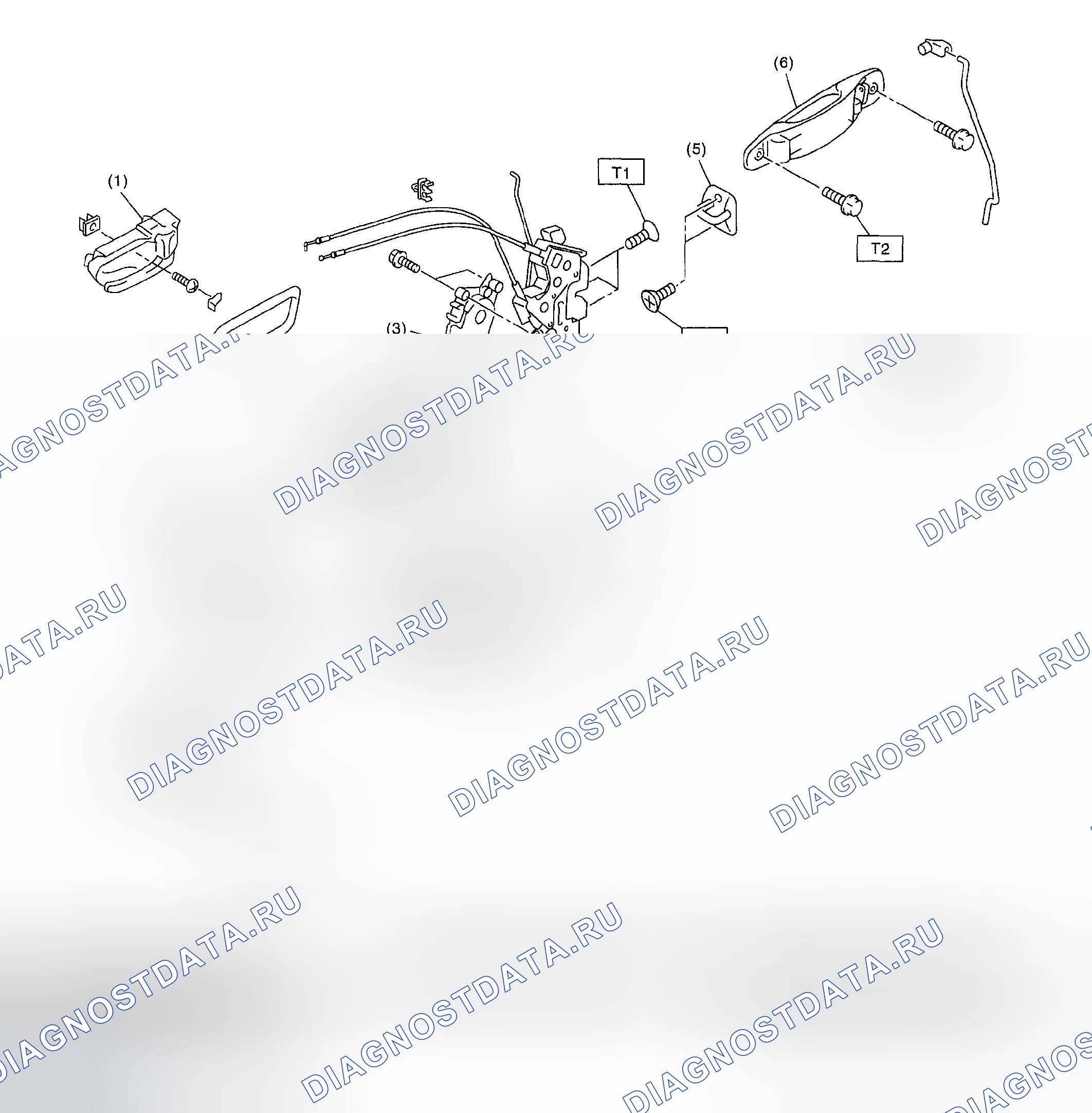 Рис. 4: ДВЕРНОЙ ЗАМОК В СБОРЕ. Subaru Forester SG