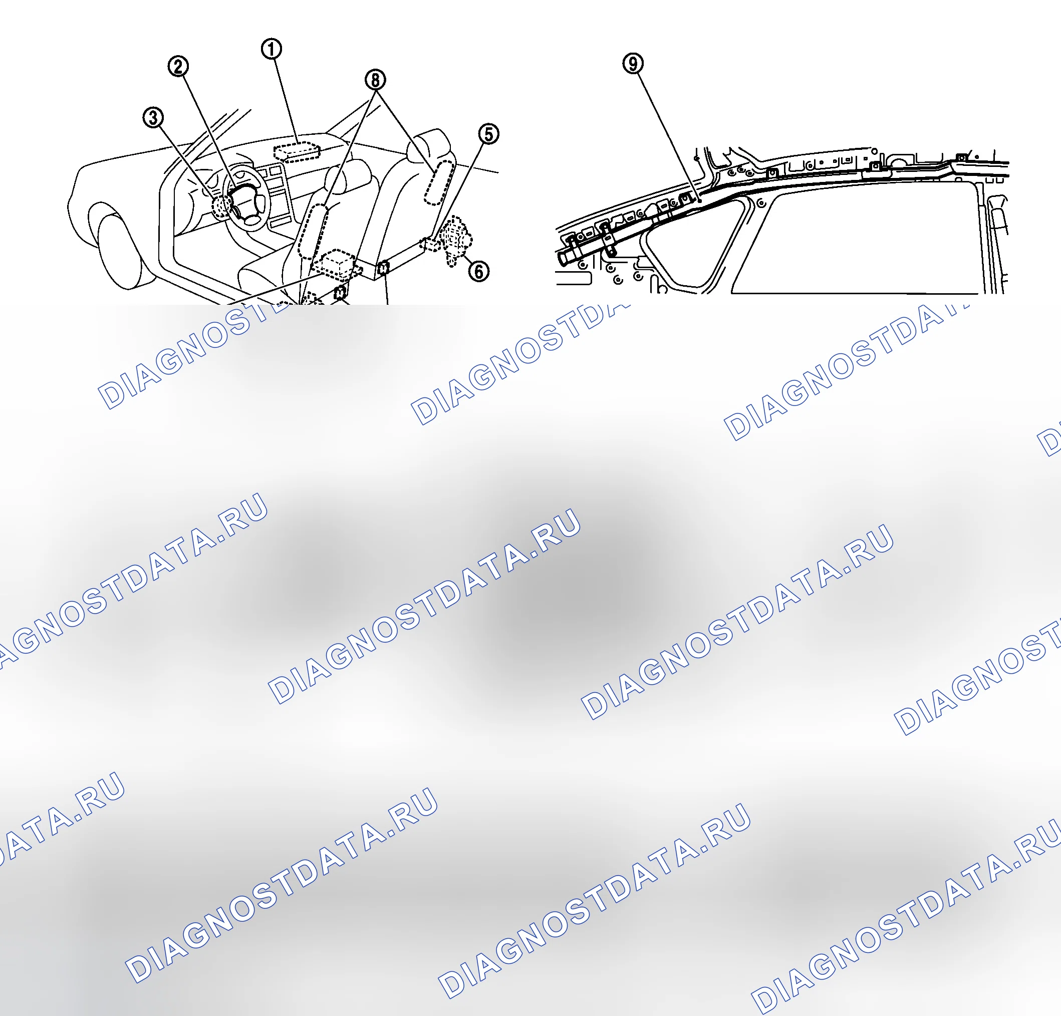 Рис. 44: Расположение компонентов. Infiniti M35 III