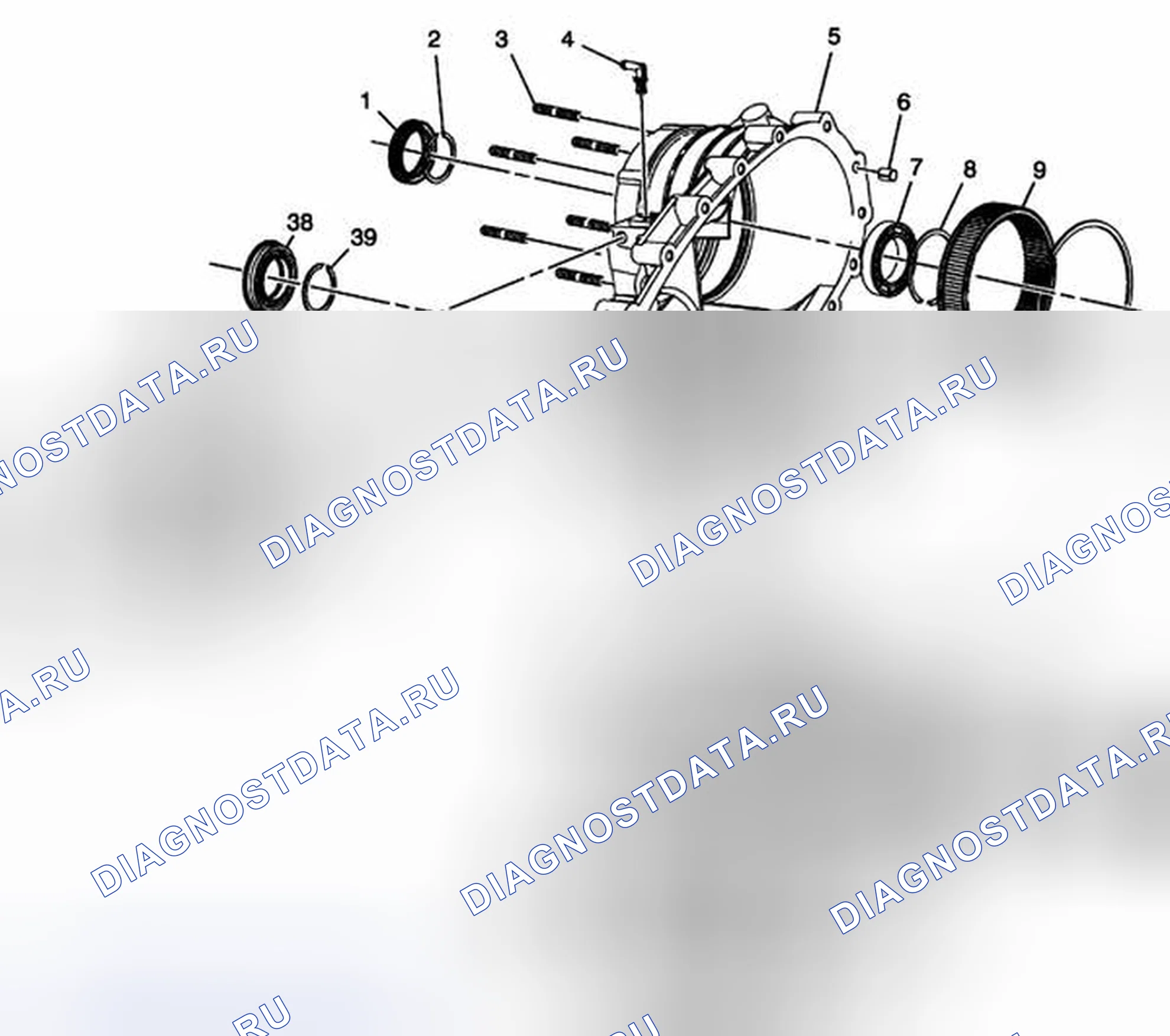 Рис. 62: Компоненты раздаточной коробки. Chevrolet Cab & Chassis Silverado 3500 GMT800 early