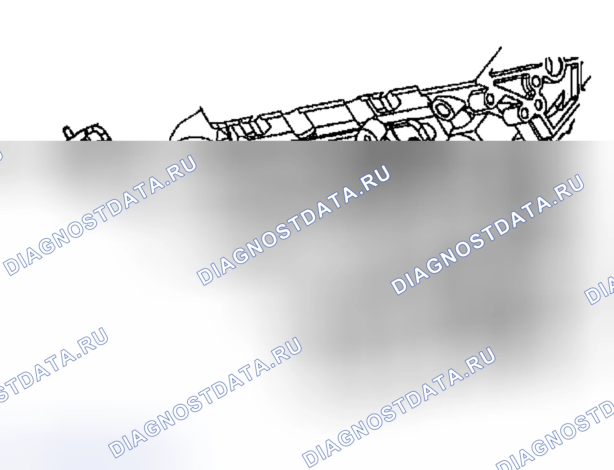 Рис. 1036: Монтаж выпускного коллектора - справа (без RPO NC1 или NF7). Hyundai Terracan I