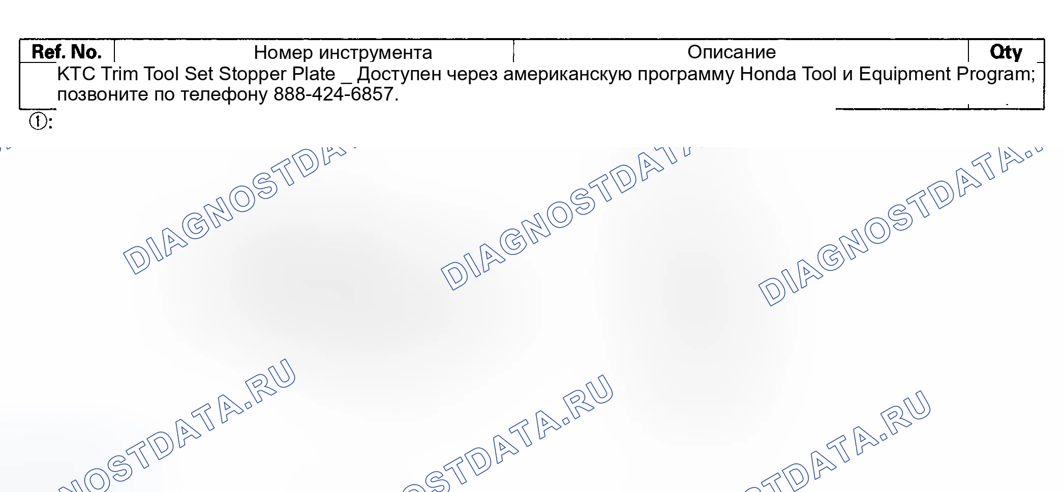 Рис. 1: Специальные инструменты. Honda Odyssey III