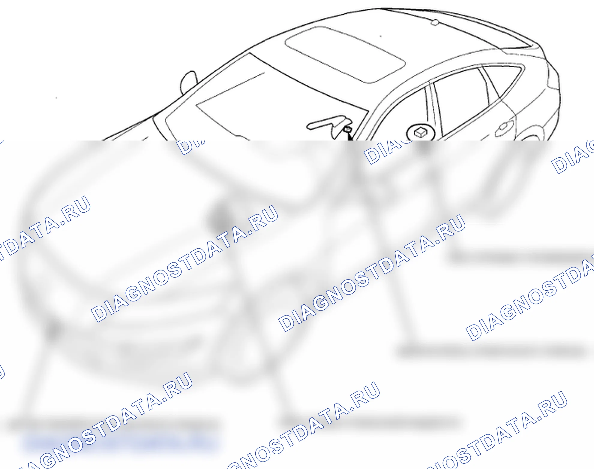 Рис. 69: Указатель расположения компонентов. Honda Crosstour I