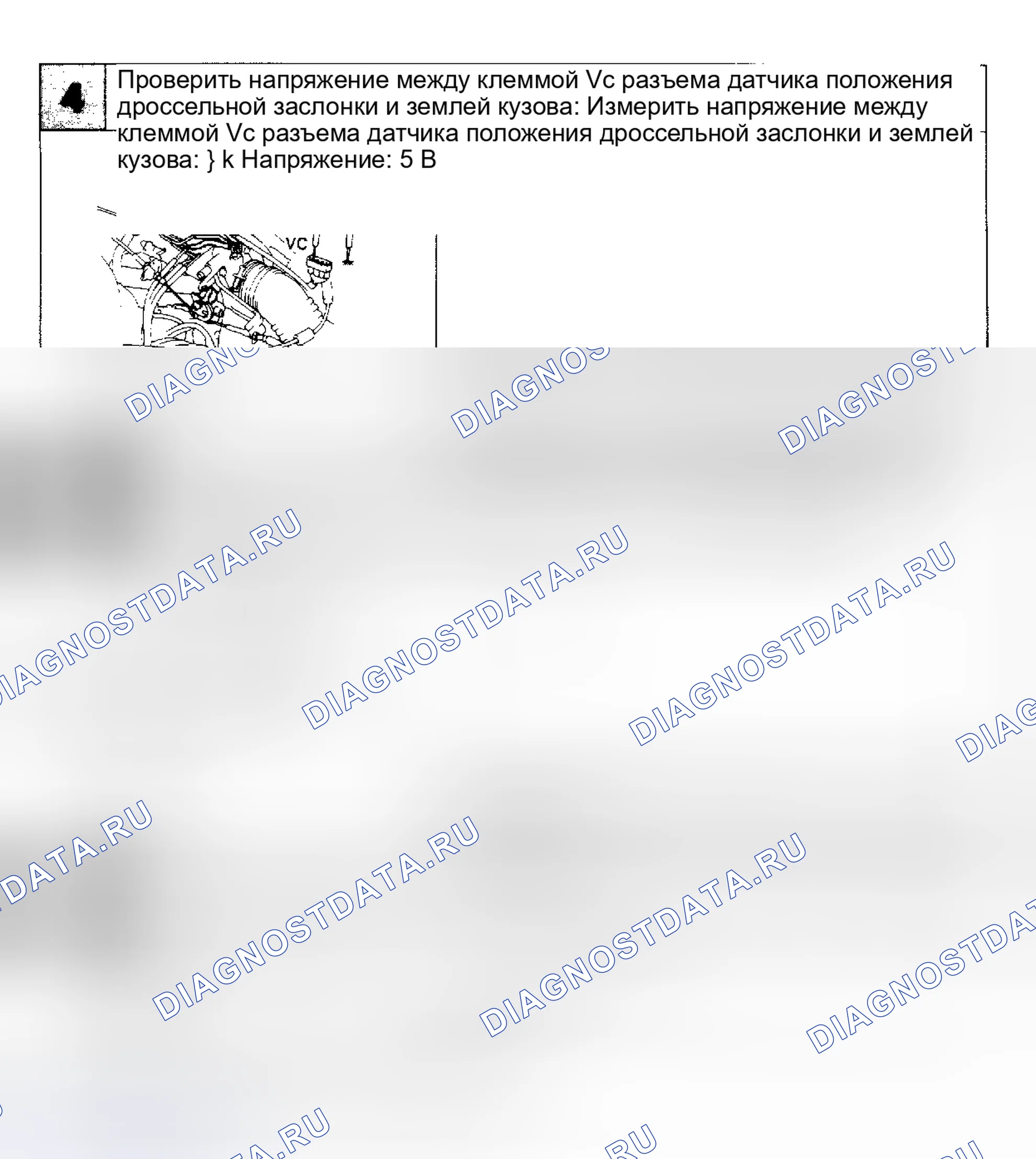 Рис. 24: Код 41: Сигнал датчик положения дроссельной заслонки (2 из 2). Lexus ES V20