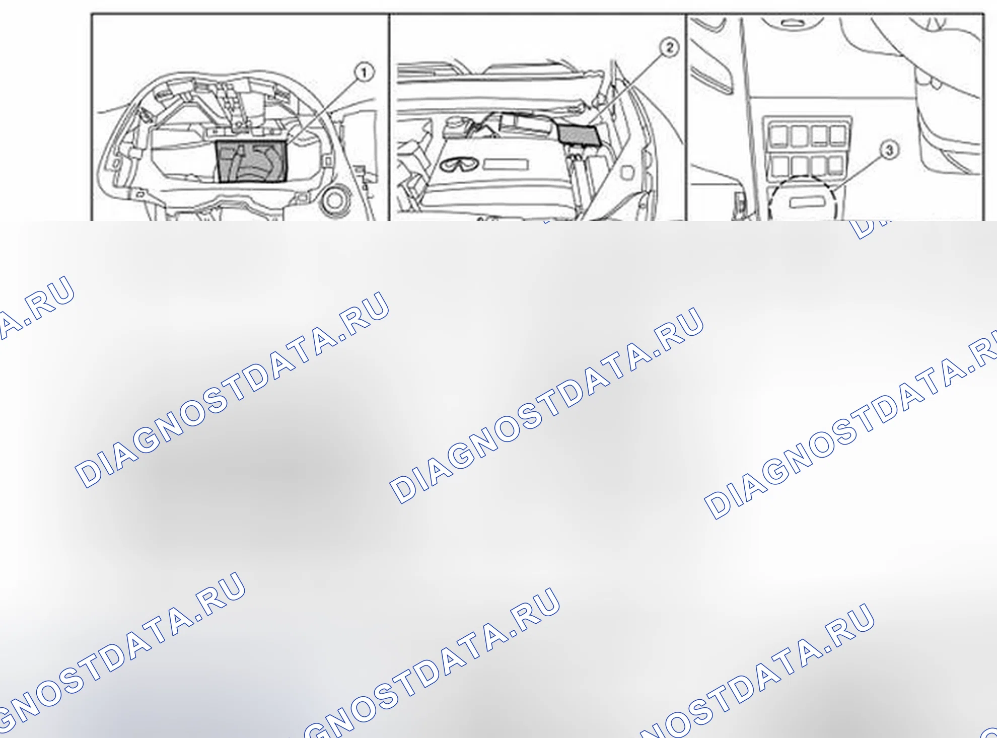 Рис. 328: Расположение компонентов. Infiniti QX60 I