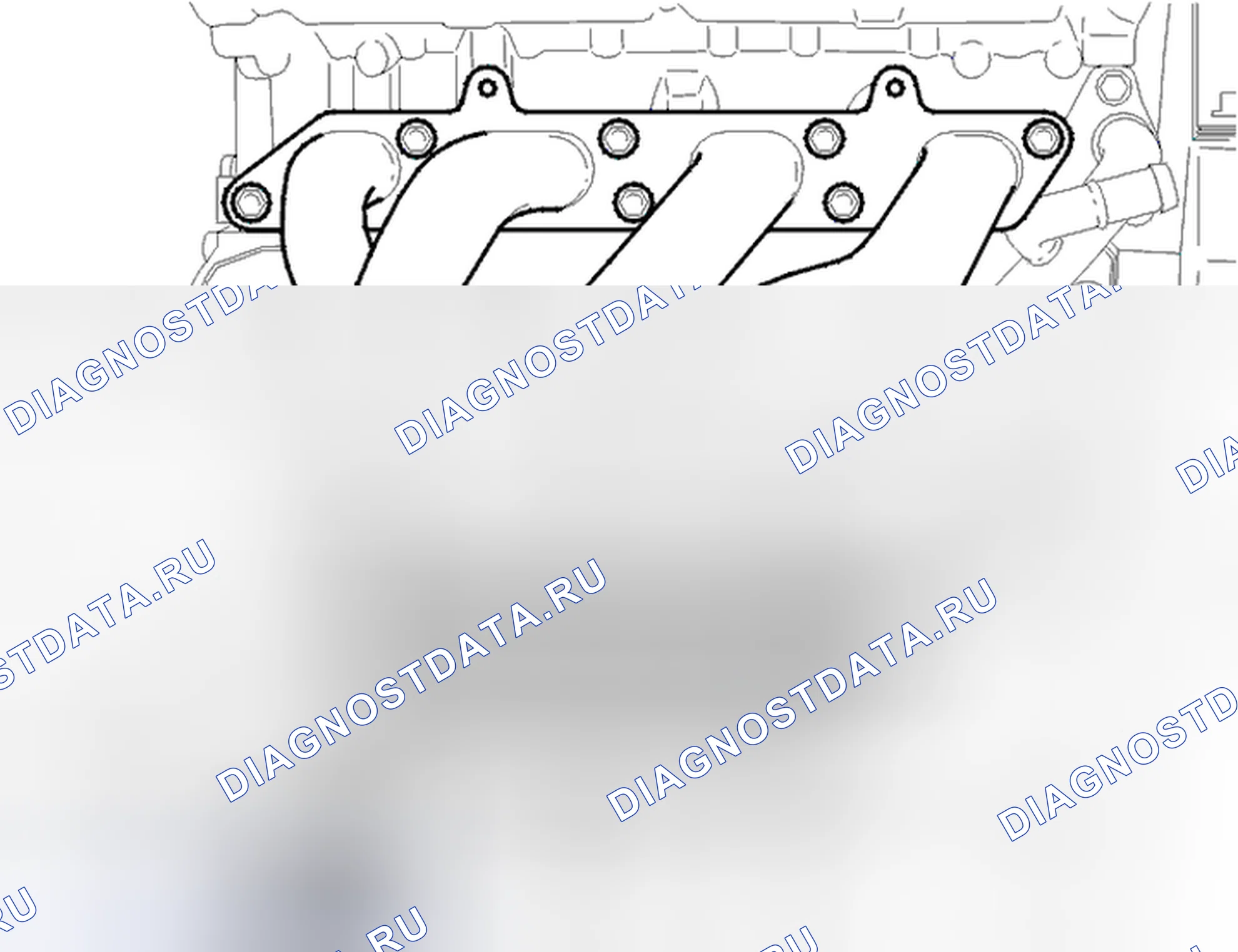Рис. 552: Передняя выхлопная труба, установка. Volvo S40 I рестайлинг