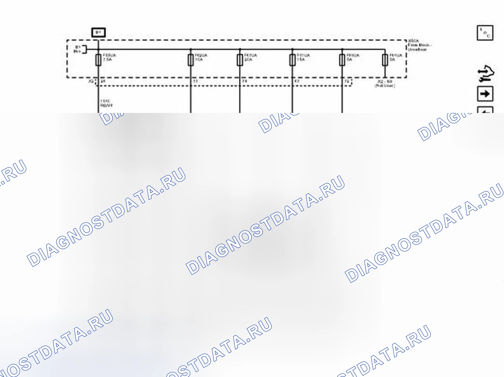 Рис. 82: Предохранители F31UA, F55UA, F62UA, F64UA, F67UA и F69UA. Chevrolet Malibu VIII рестайлинг
