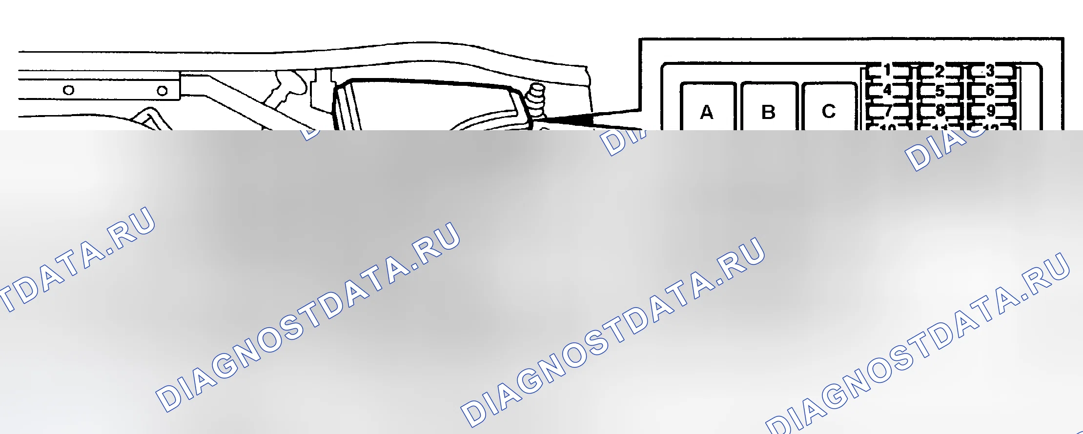Рис. 18: ИДЕНТИФИКАЦИЯ ПАНЕЛИ ПРЕДОХРАНИТЕЛЕЙ ПОД КАПОТОМ (1994-96). Kia Picanto I