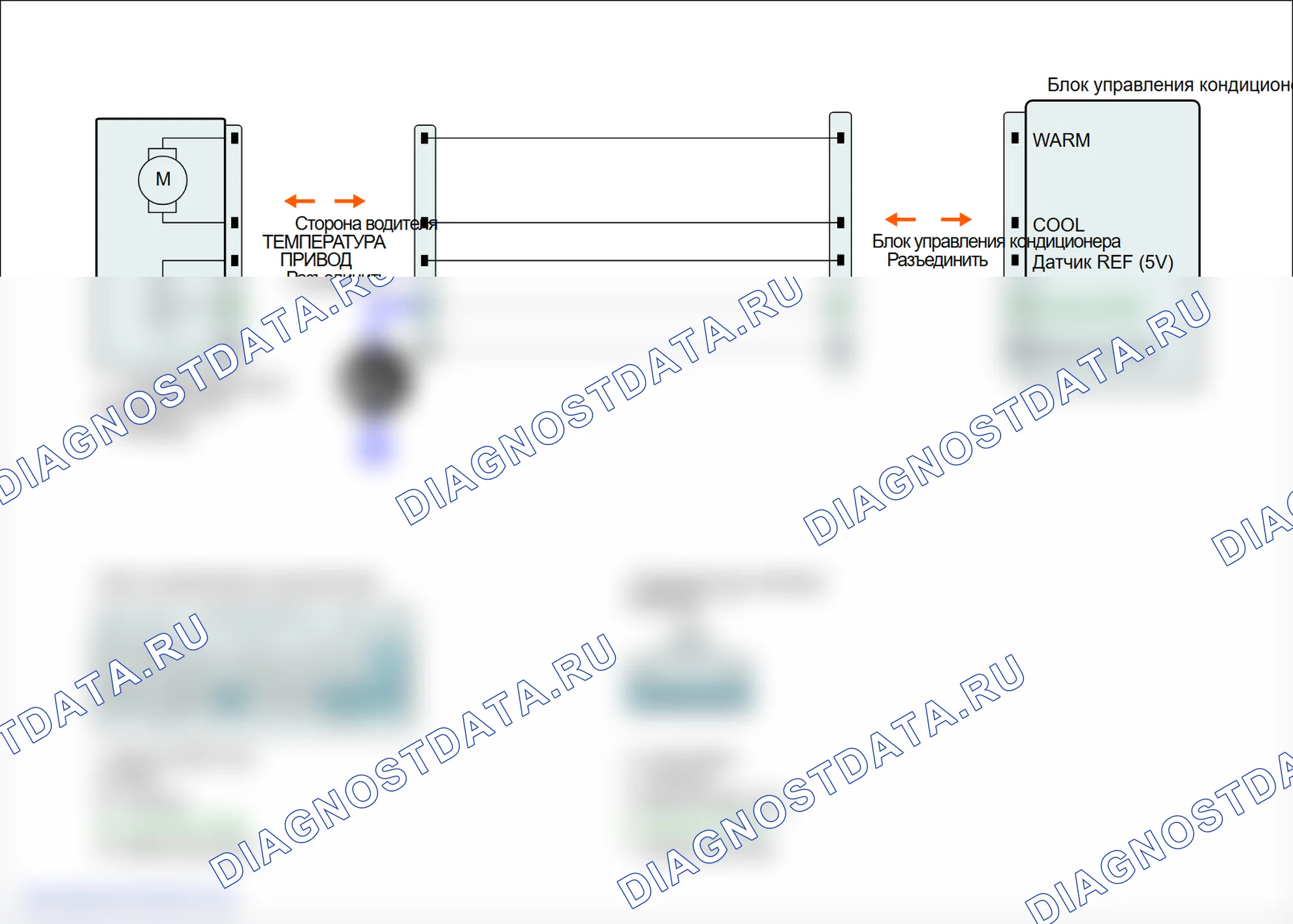 B1245: Потенциометр смешивания воздуха открыт (низкий) -сторона водителя. Hyundai Genesis BH