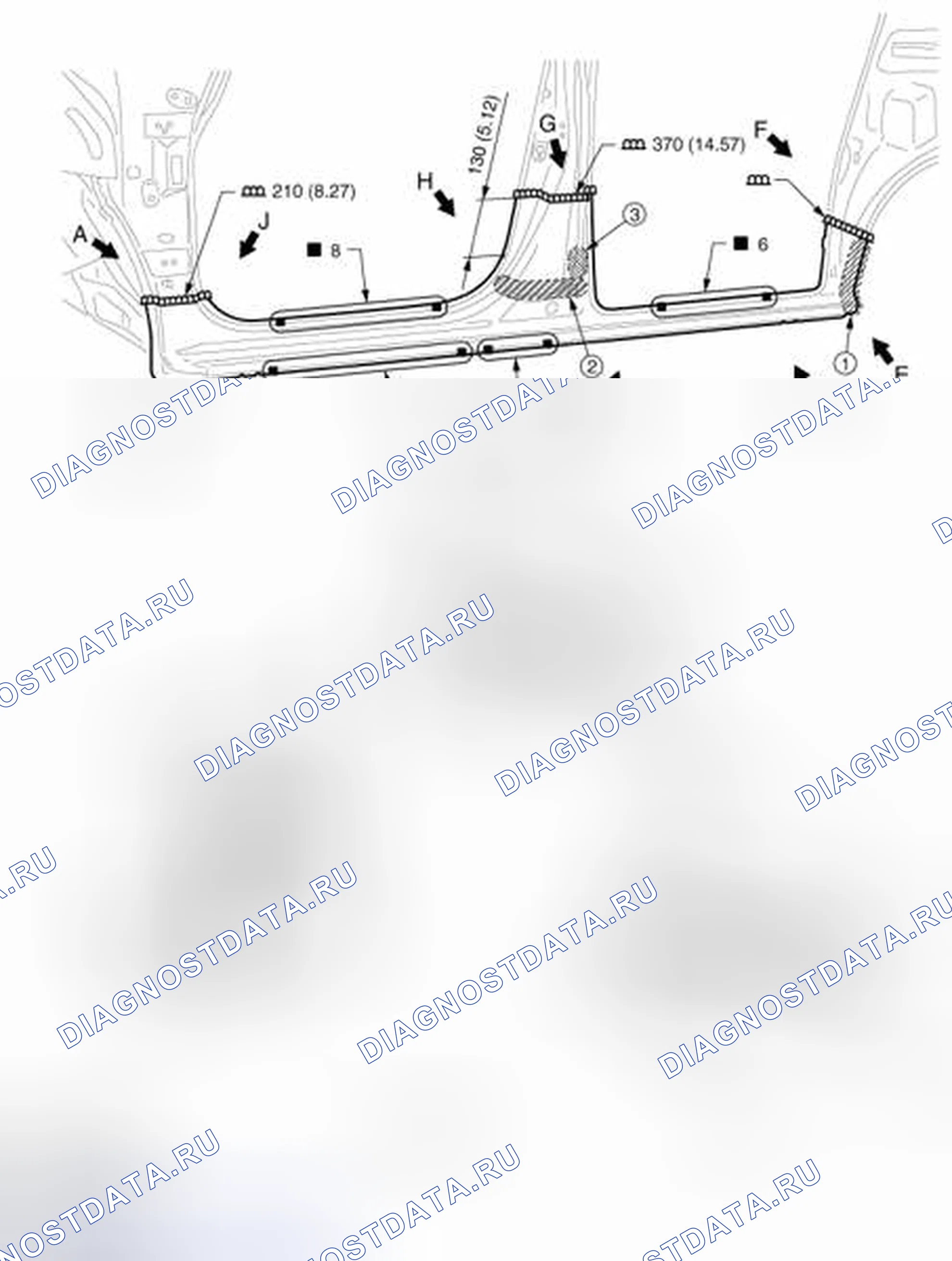 Рис. 259: Внешний порог. Nissan Quest IV