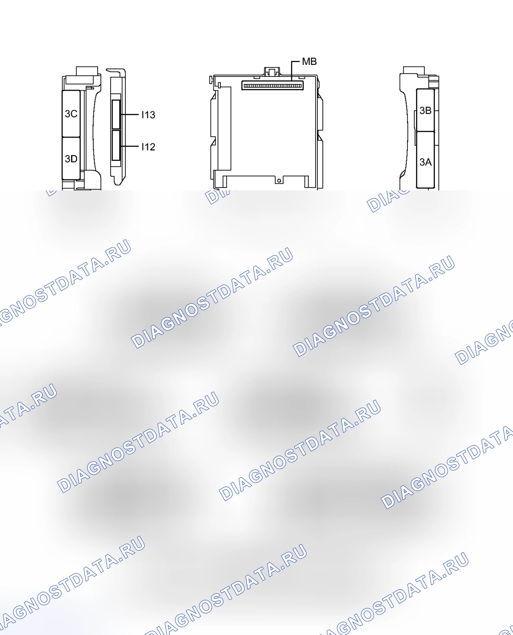 Рис. 7: КЛЕММЫ ЭБУ. Toyota Camry XV50
