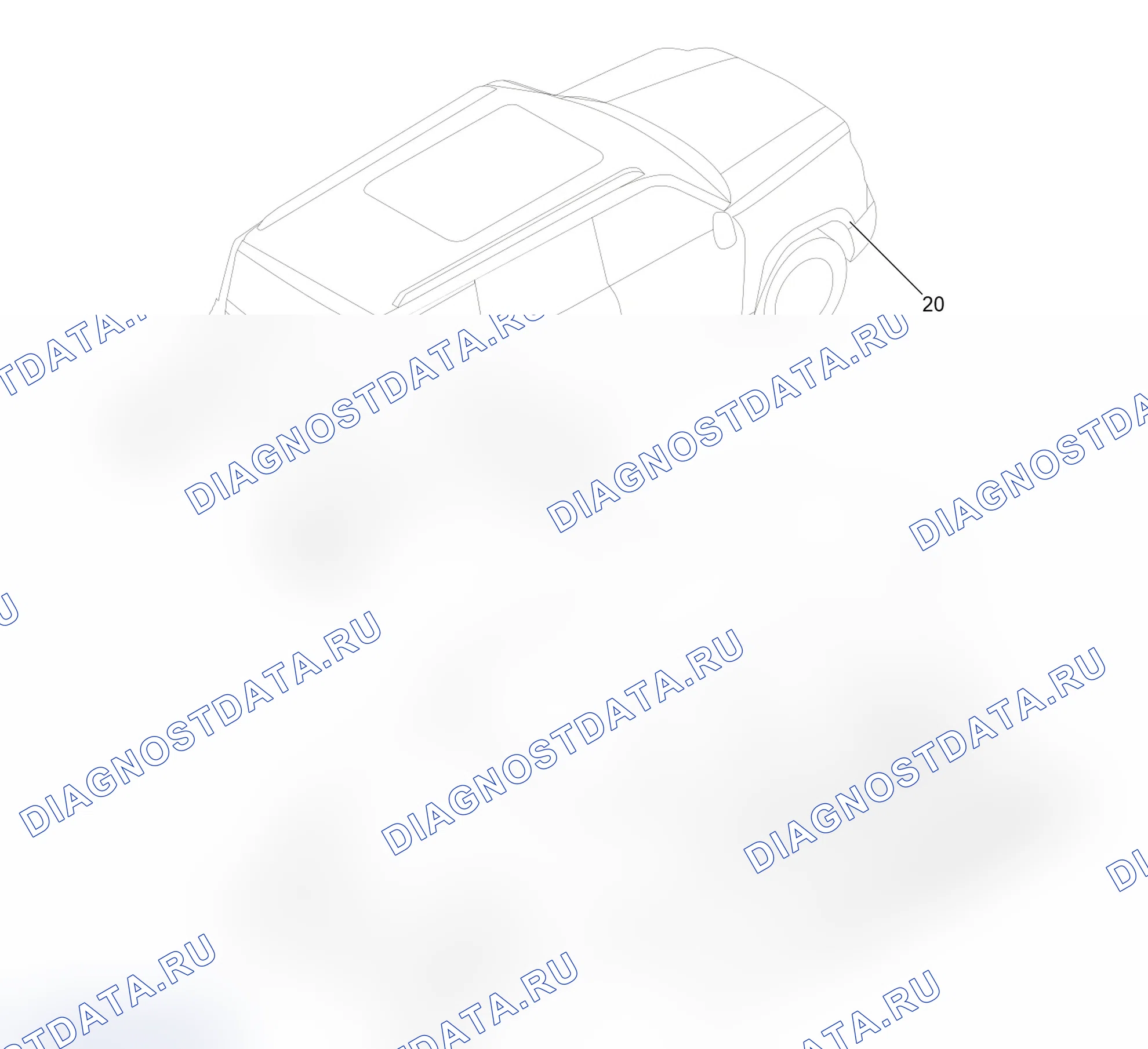 Схема расположения пластмассовых деталей — Haval Raptor. Haval Raptor I