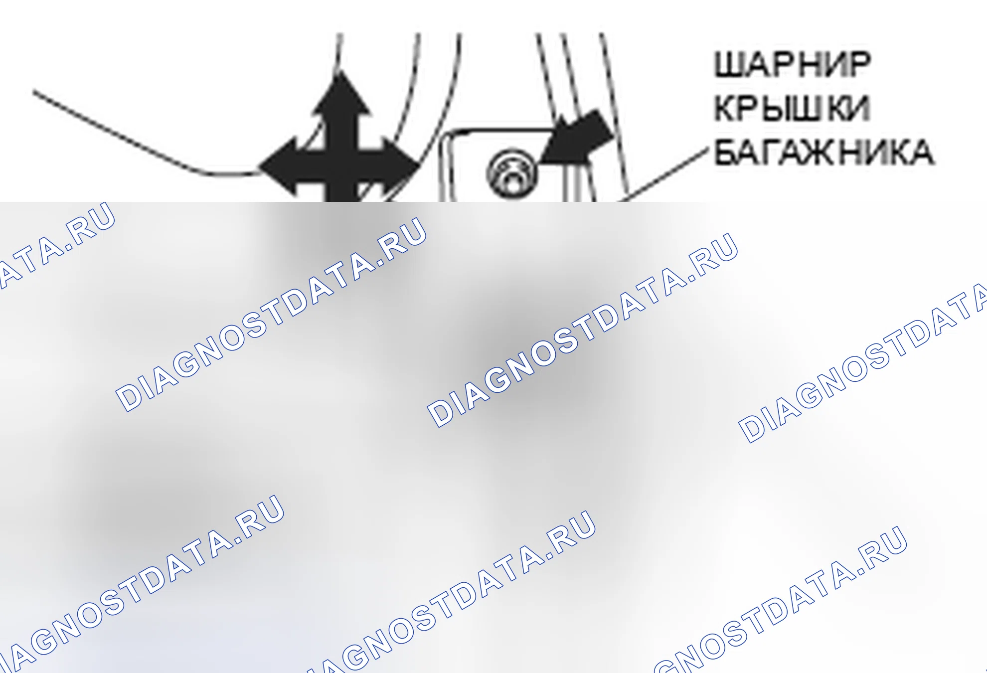 Рис. 13: РЕГУЛИРОВКА ЗАЗОРА ВОКРУГ КРЫШКИ БАГАЖНИКА. Mazda MPV III