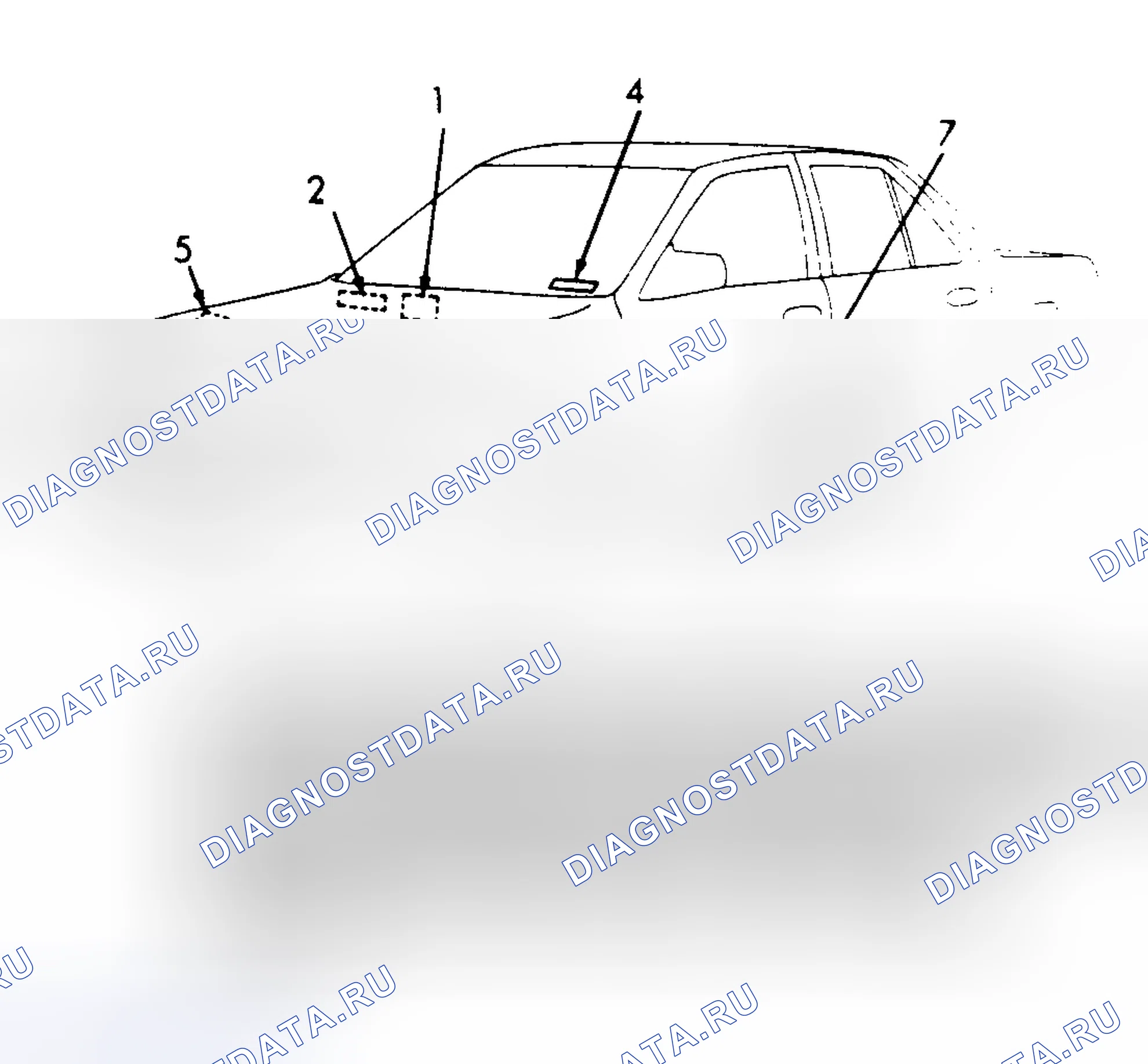 Рис. 8: РАСПОЛОЖЕНИЕ ИНФОРМАЦИОННЫХ МЕТОК. Nissan Sentra B13