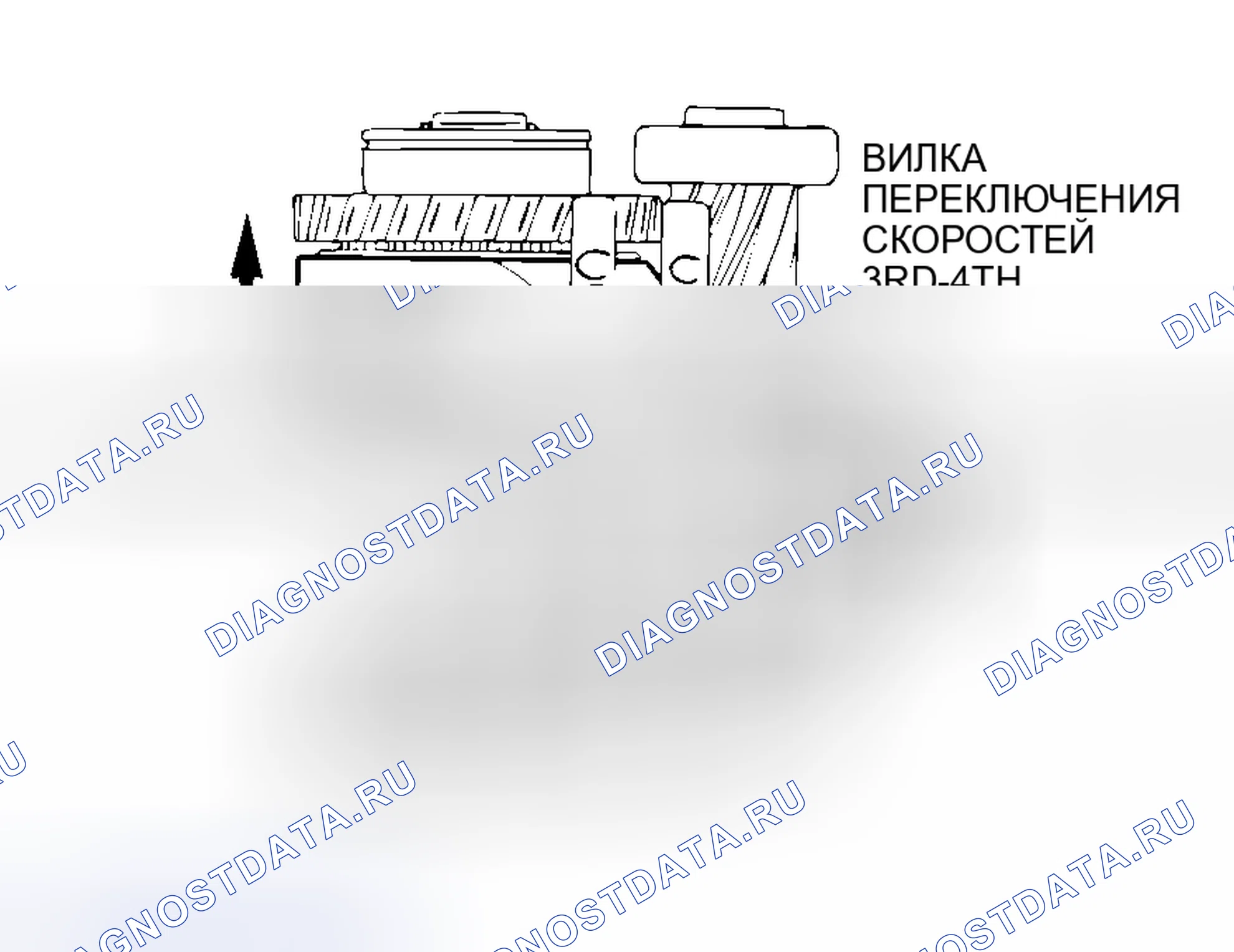 Рис. 225: < < C > > 3RD-4TH РЕЙКА ПЕРЕКЛЮЧЕНИЯ СКОРОСТЕЙ / 3RD-4TH ВИЛОЧНАЯ МУФТА ПЕРЕКЛЮЧЕНИЙ СКОРОСТИ / хtagx 4 НАПРАВЛЯЮЩАЯ ПЕРЕКЛЮЧАТЕЛЯ РЕВЕРС / 5TH скорость-REV 5TH. Mitsubishi Lancer IX рестайлинг