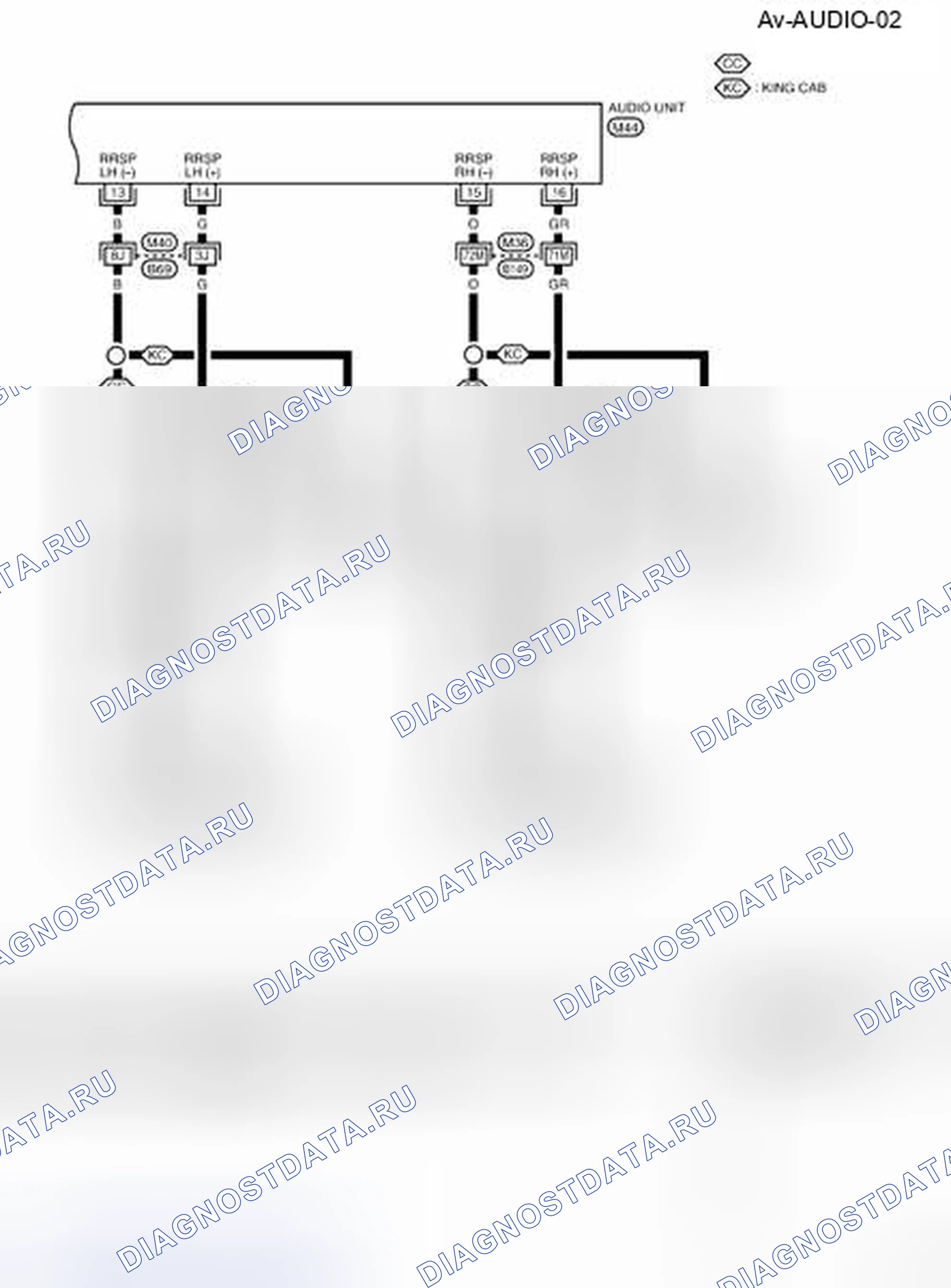 Рис. 14: электросхема - Av-AUDIO-02 (базовая система). Nissan Frontier D40