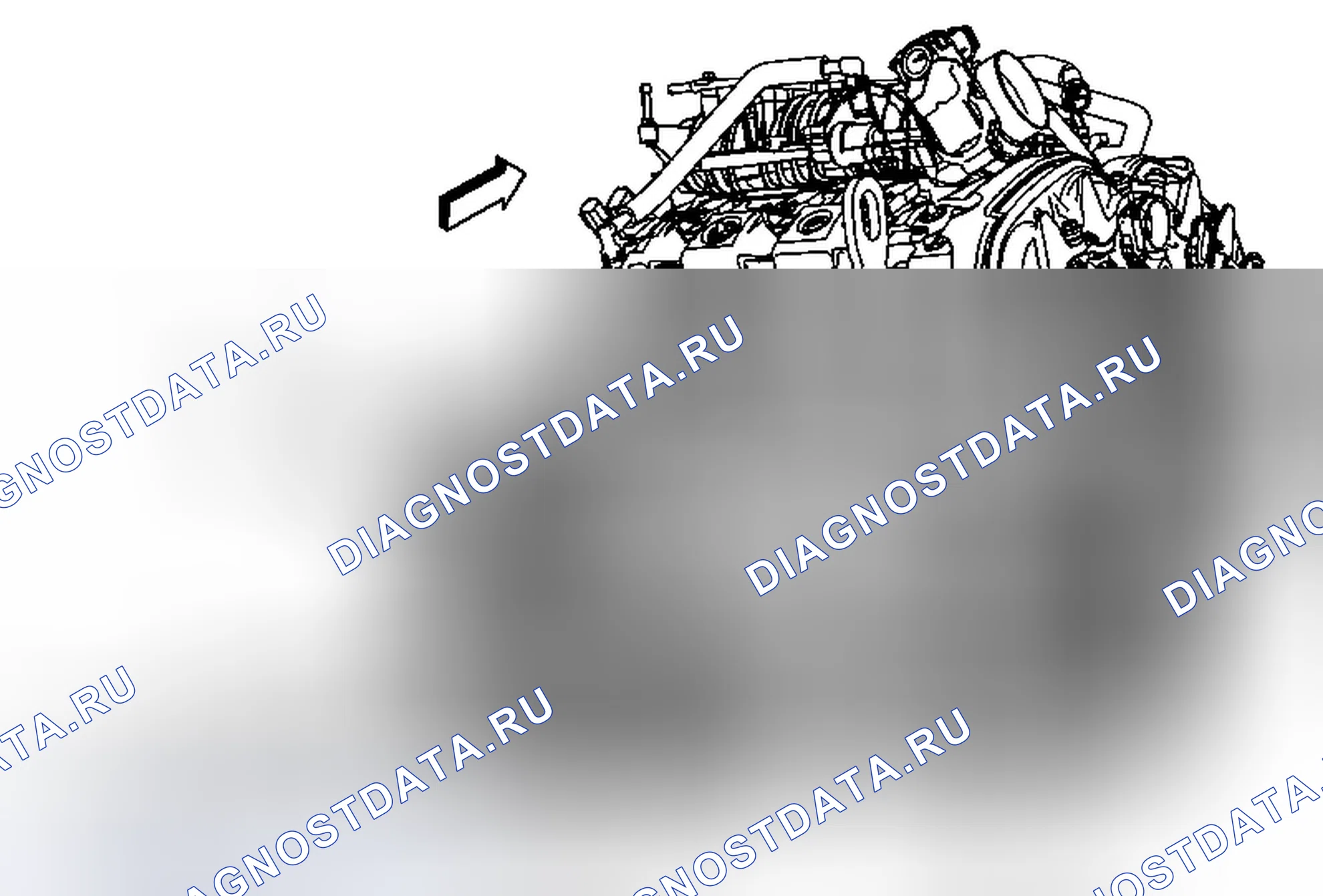Рис. 20: Замена датчика положения коленчатого вала (Fwd). Cadillac SRX II рестайлинг