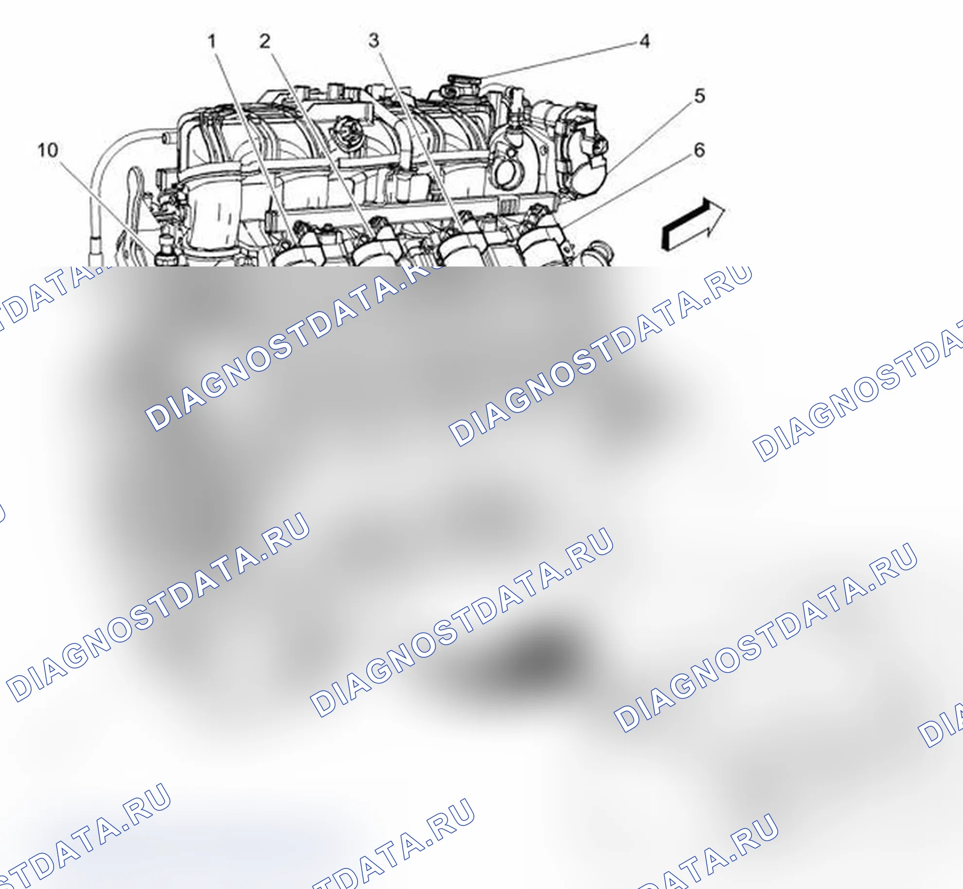 Рис. 16: Правая сторона компонентов двигателя (LC8, LMF, L20 или L96). Chevrolet Express G1500 