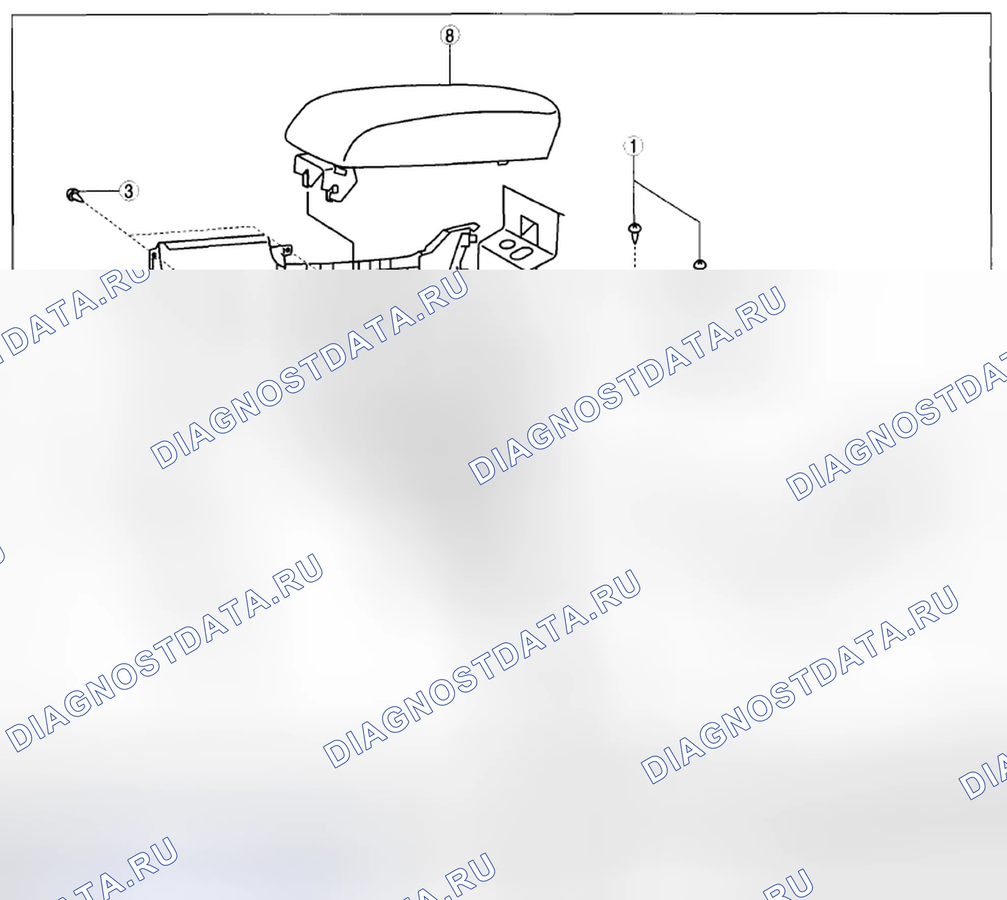 Рис. 116: РАЗБОРКА / СБОРКА ЗАДНЕЙ КОНСОЛИ. Mazda CX-5 I