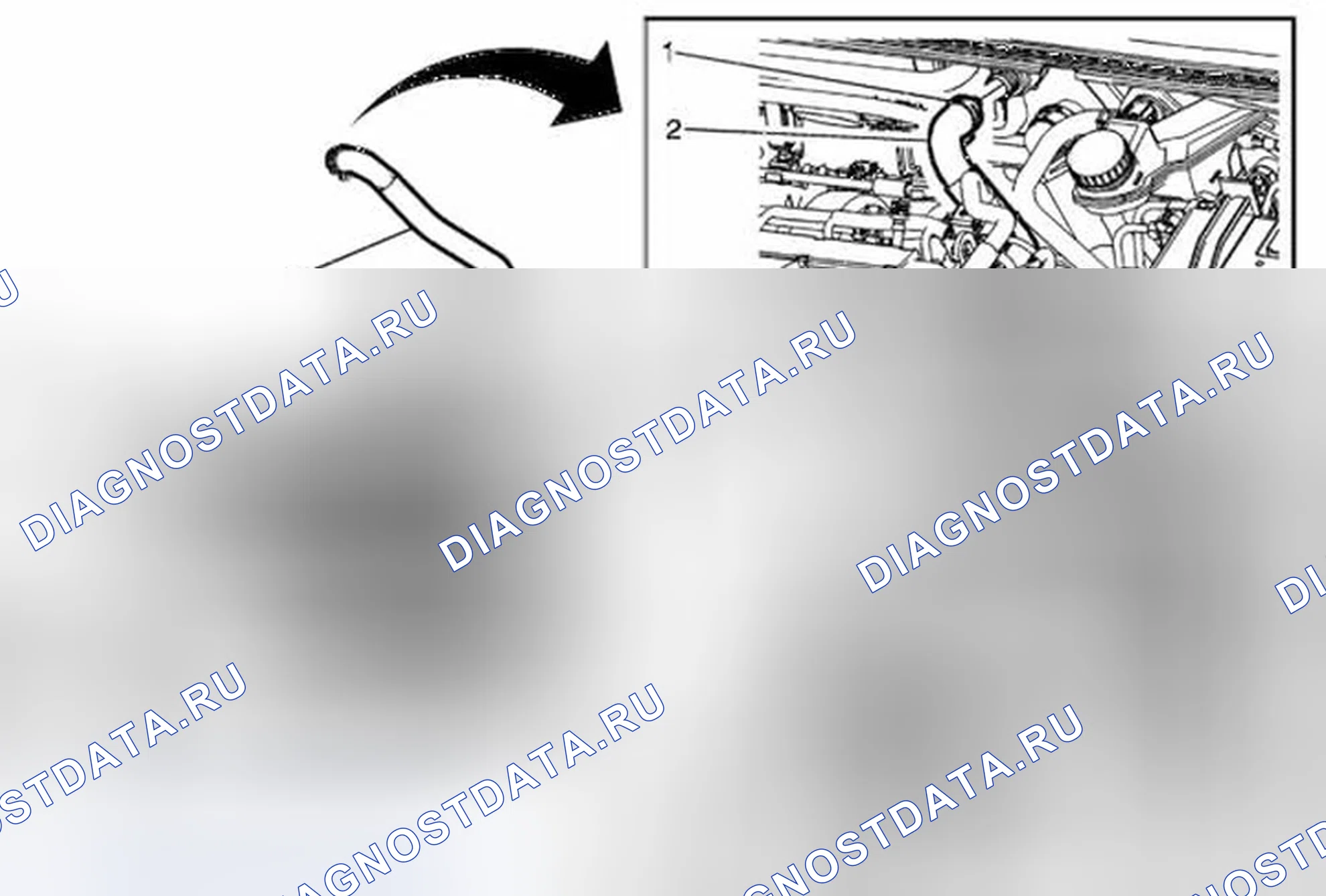 Рис. 21: Замена выходного шланга нагревателя (2H0). Buick Encore I