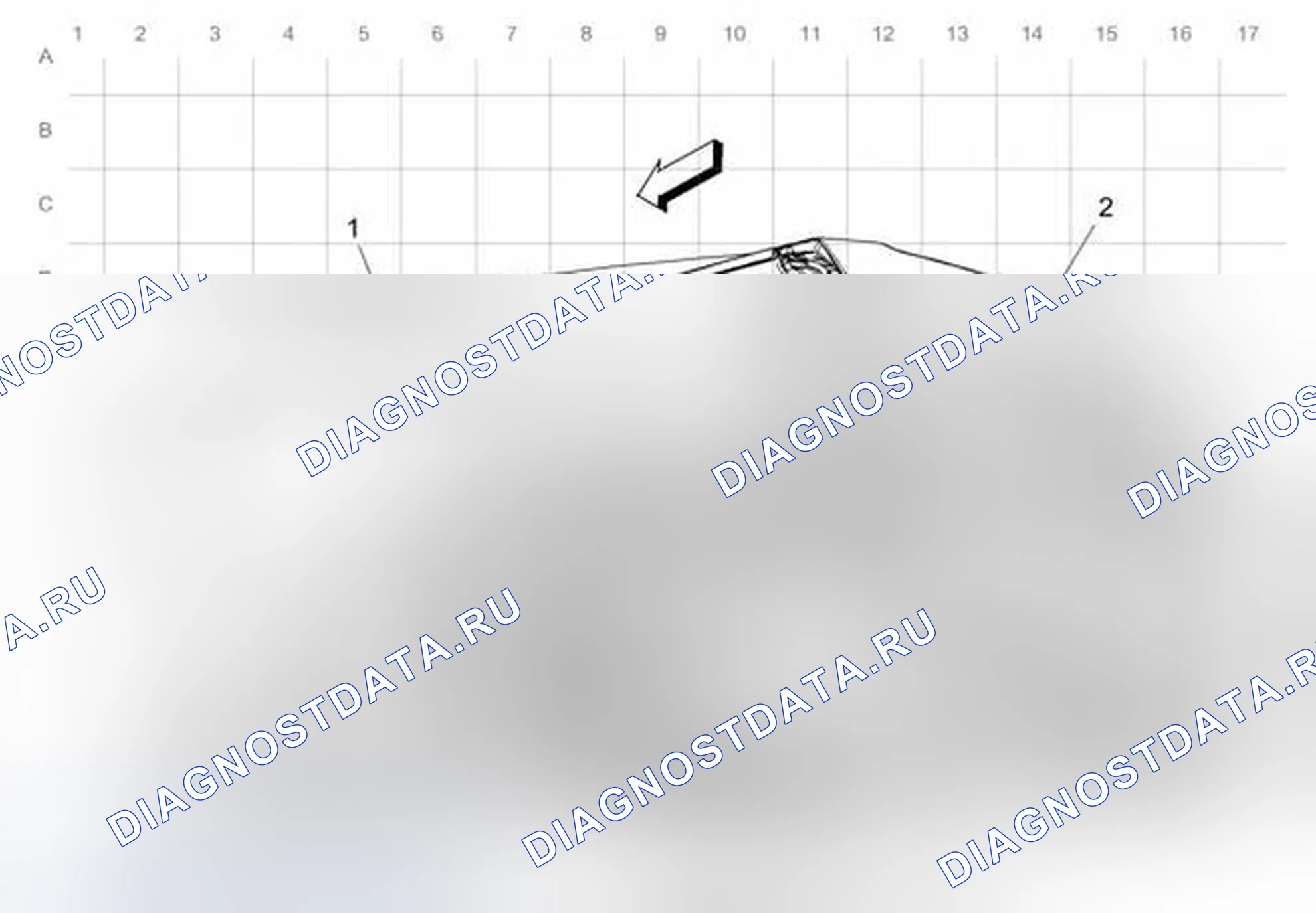 Рис. 170: Левая задняя часть прокладки кабелей под телом. Cadillac ELR I
